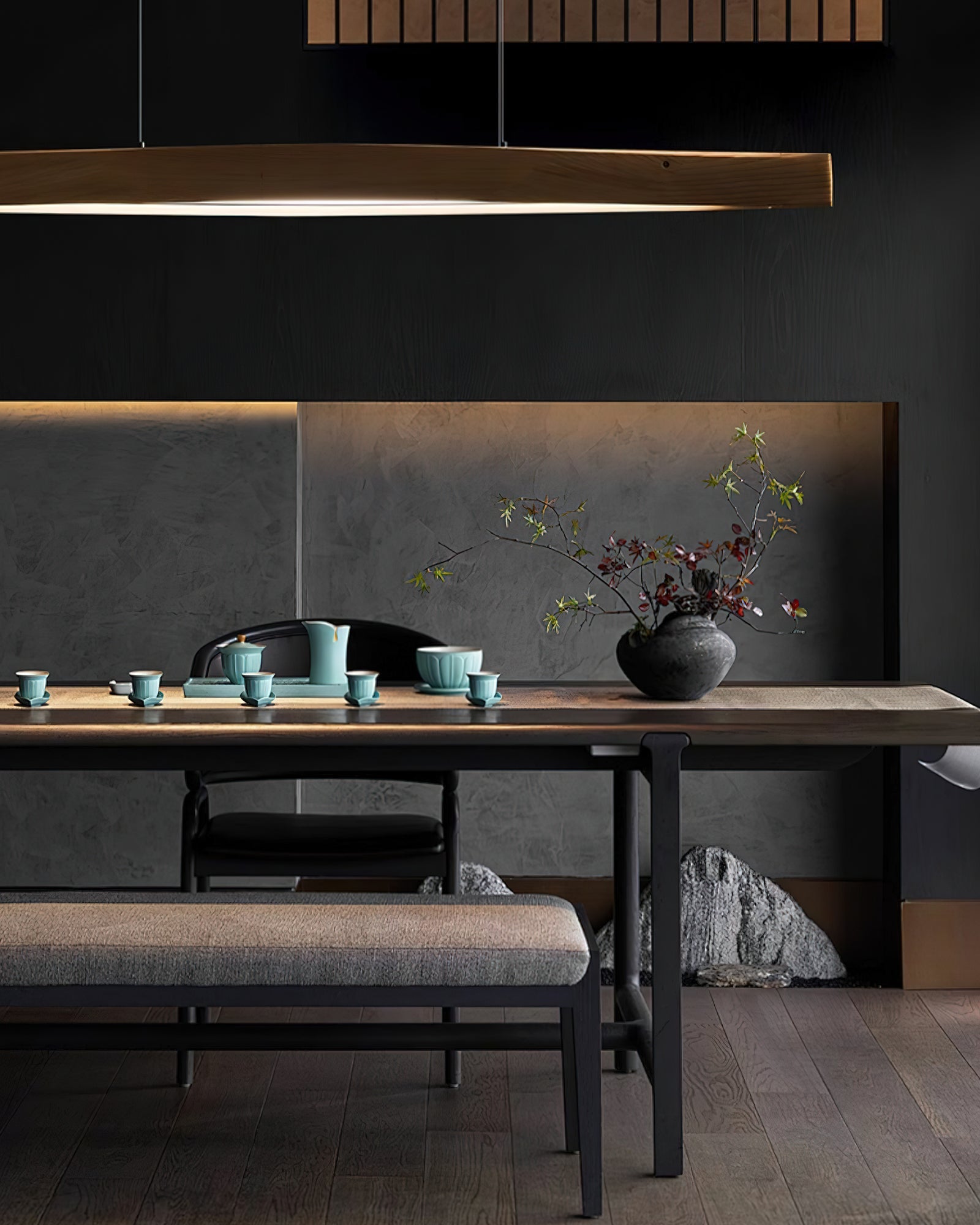 Horizon Linear Wood Pendant Lamp - Blowlighting