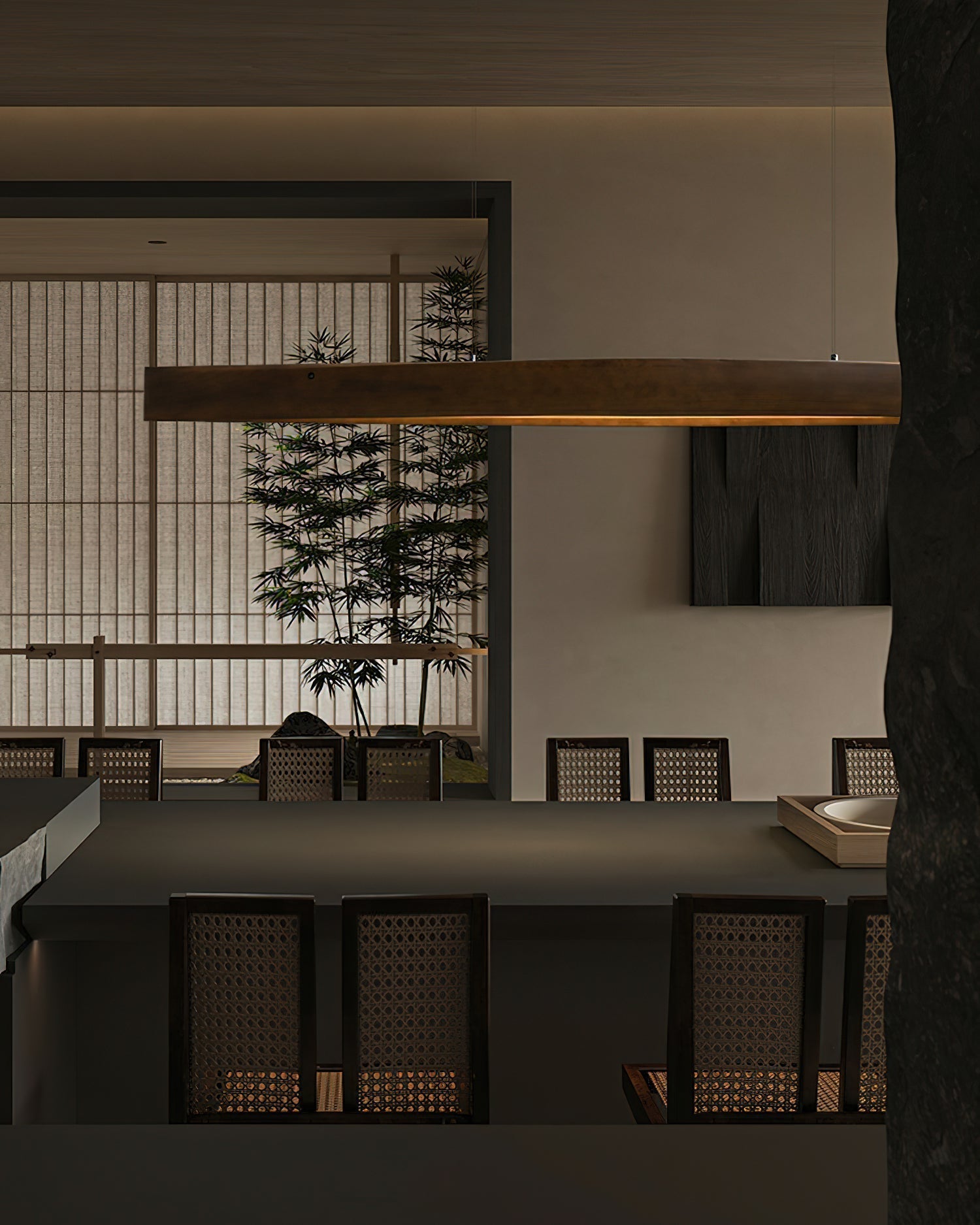 Horizon Linear Wood Pendant Lamp - Blowlighting