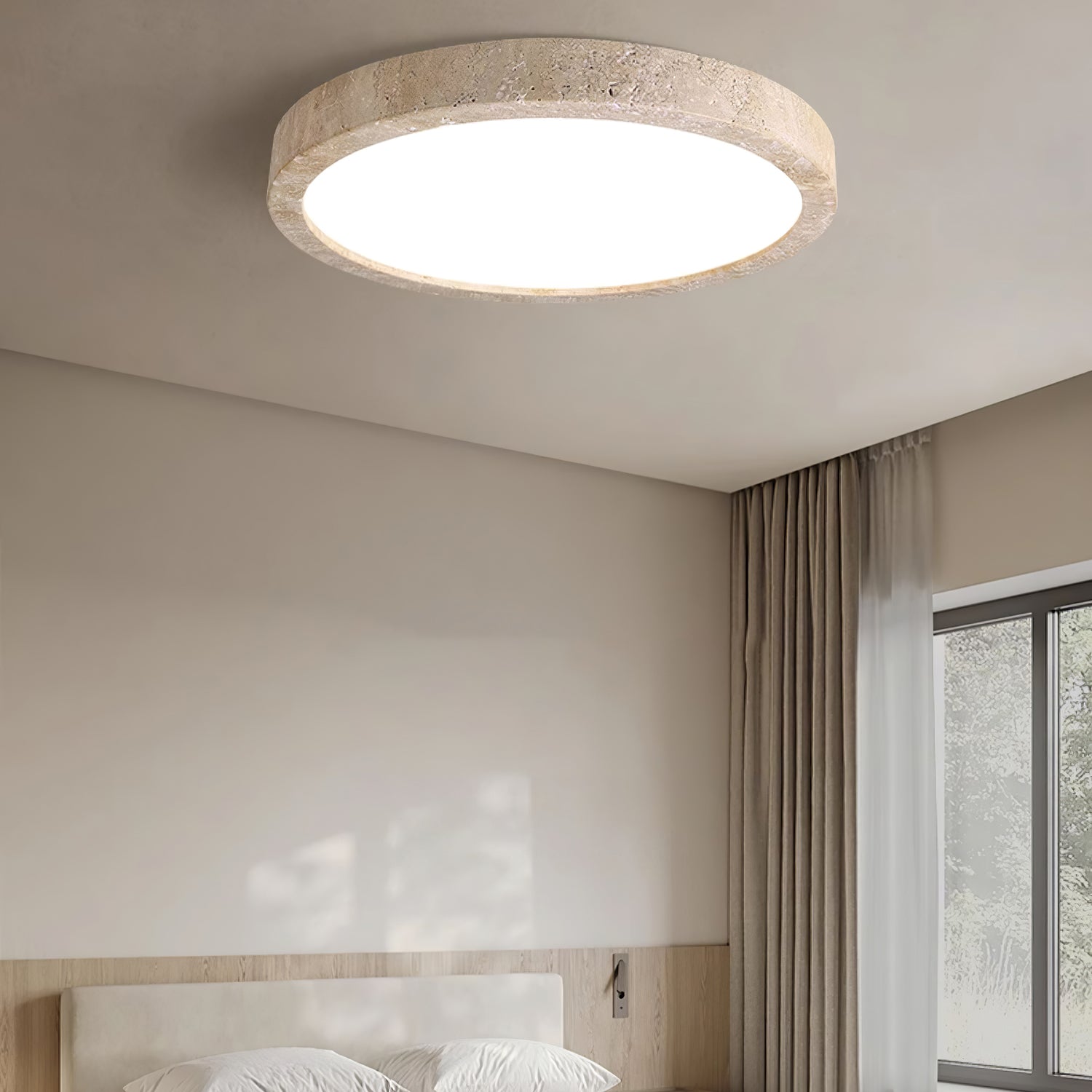 Artalor Minimalist Travertine Ceiling Light - Neutralighting