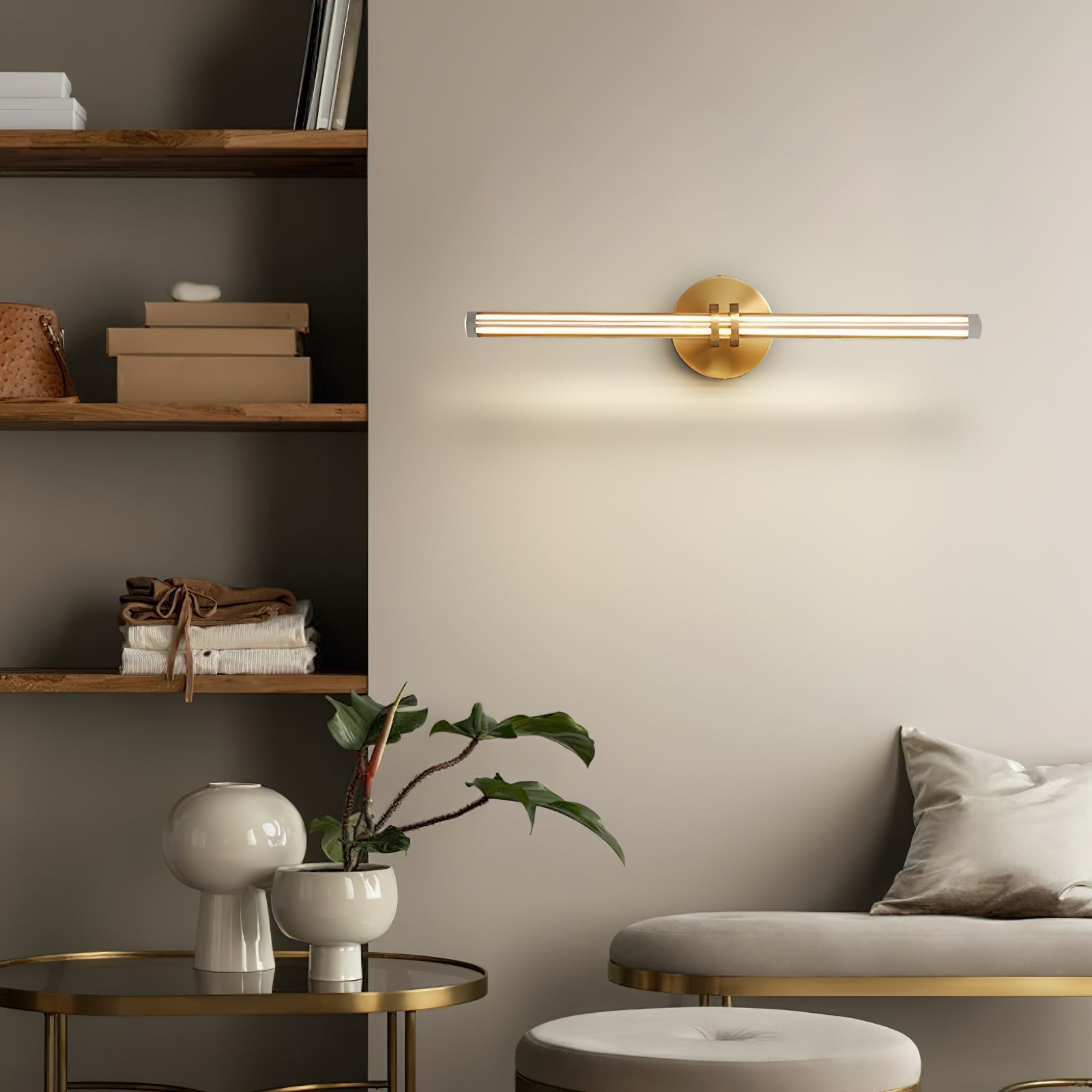 Horizon Messing Glas Wandleuchte-Letslighting