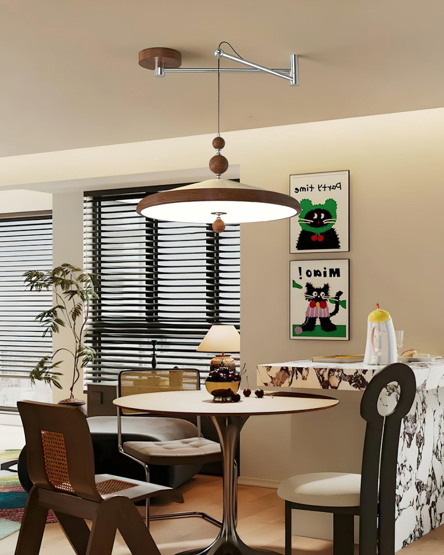 Geyon Pendelleuchte Modern Holz Metall Verstellbar-Letslighting