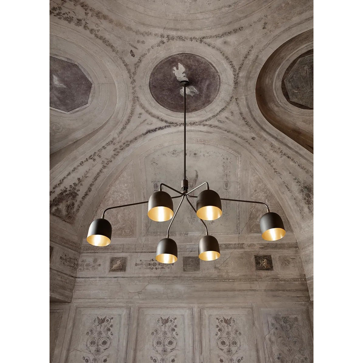 Lustra Kronleuchter Schwarz Messing Industrial-Letslighting