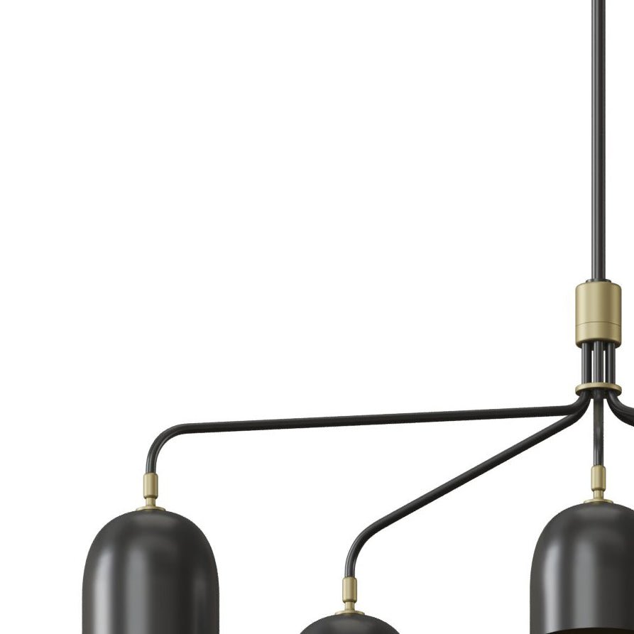 Lustra Kronleuchter Schwarz Messing Industrial-Letslighting