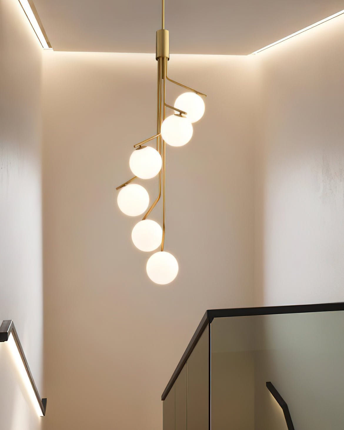Lustra Kronleuchter Gold Zweig Globus LED-Letslighting