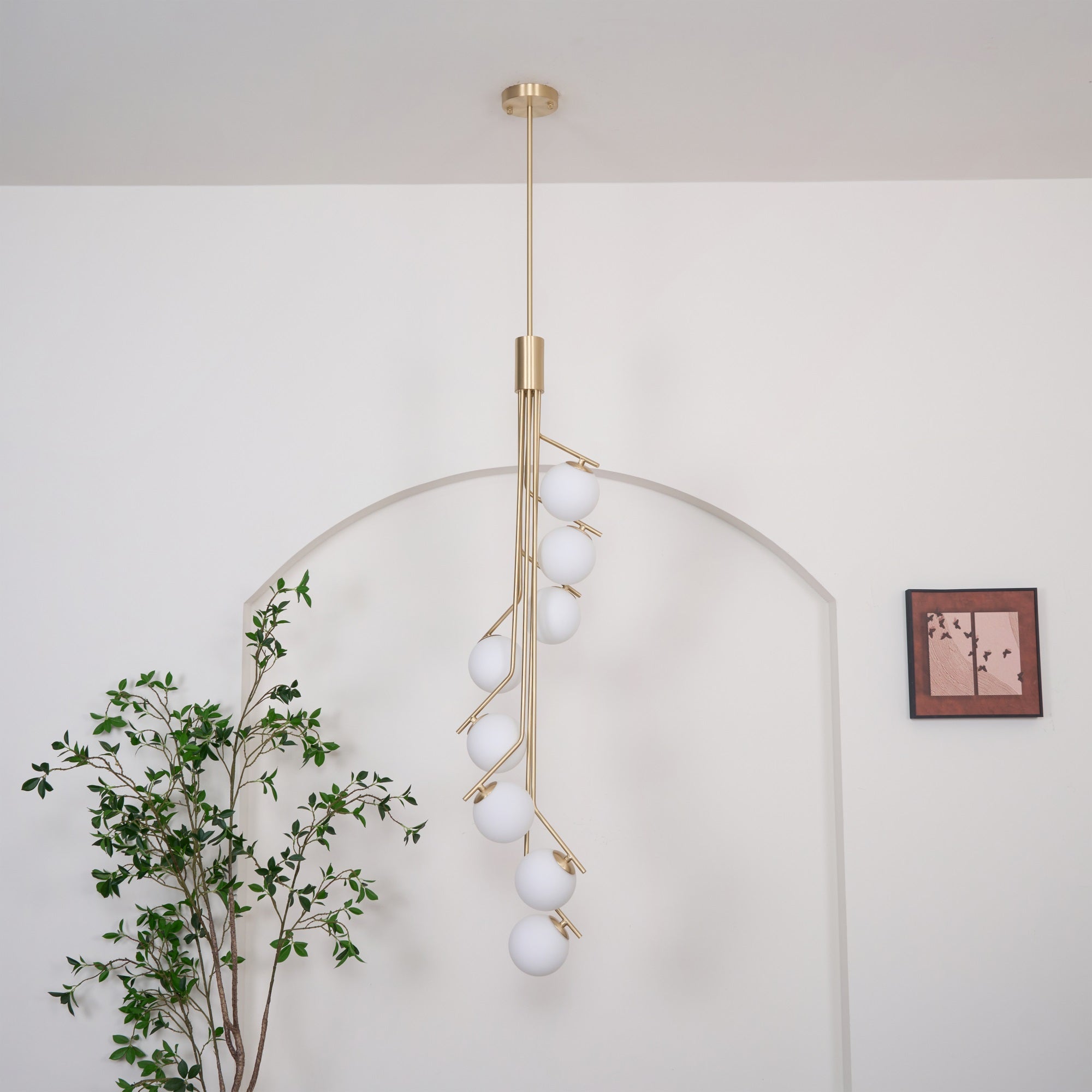 Lustra Kronleuchter Gold Zweig Globus LED-Letslighting