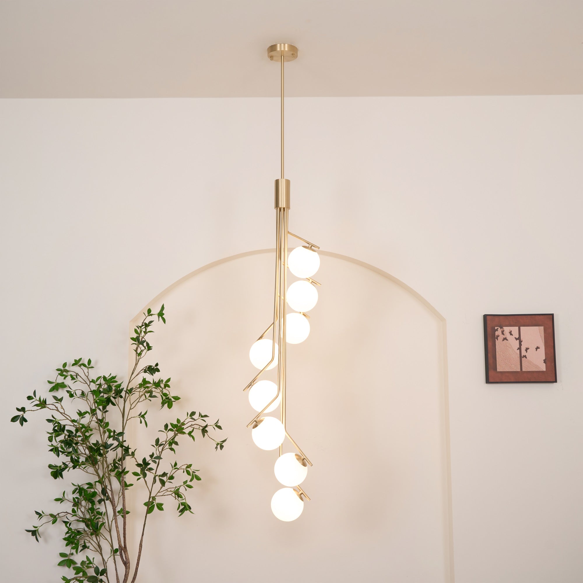 Lustra Kronleuchter Gold Zweig Globus LED-Letslighting