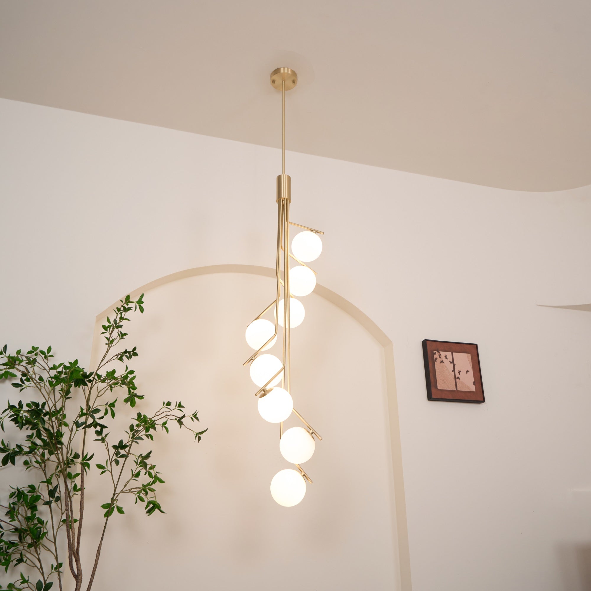 Lustra Kronleuchter Gold Zweig Globus LED-Letslighting