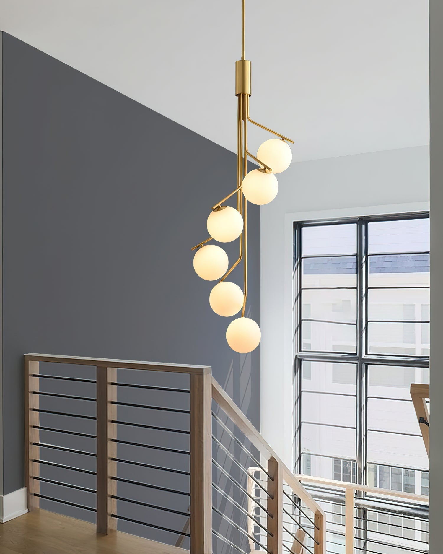 Lustra Kronleuchter Gold Zweig Globus LED-Letslighting