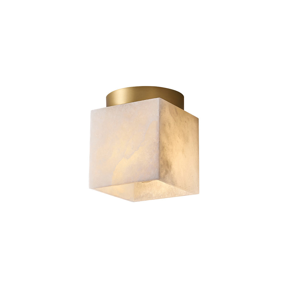 Usilia Modern Minimalist Brass Alabaster Ceiling Light - Letslighting
