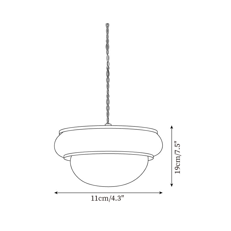 Quillon Pendelleuchte Modern Holzring Mattglas Kugelschirm-Letslighting