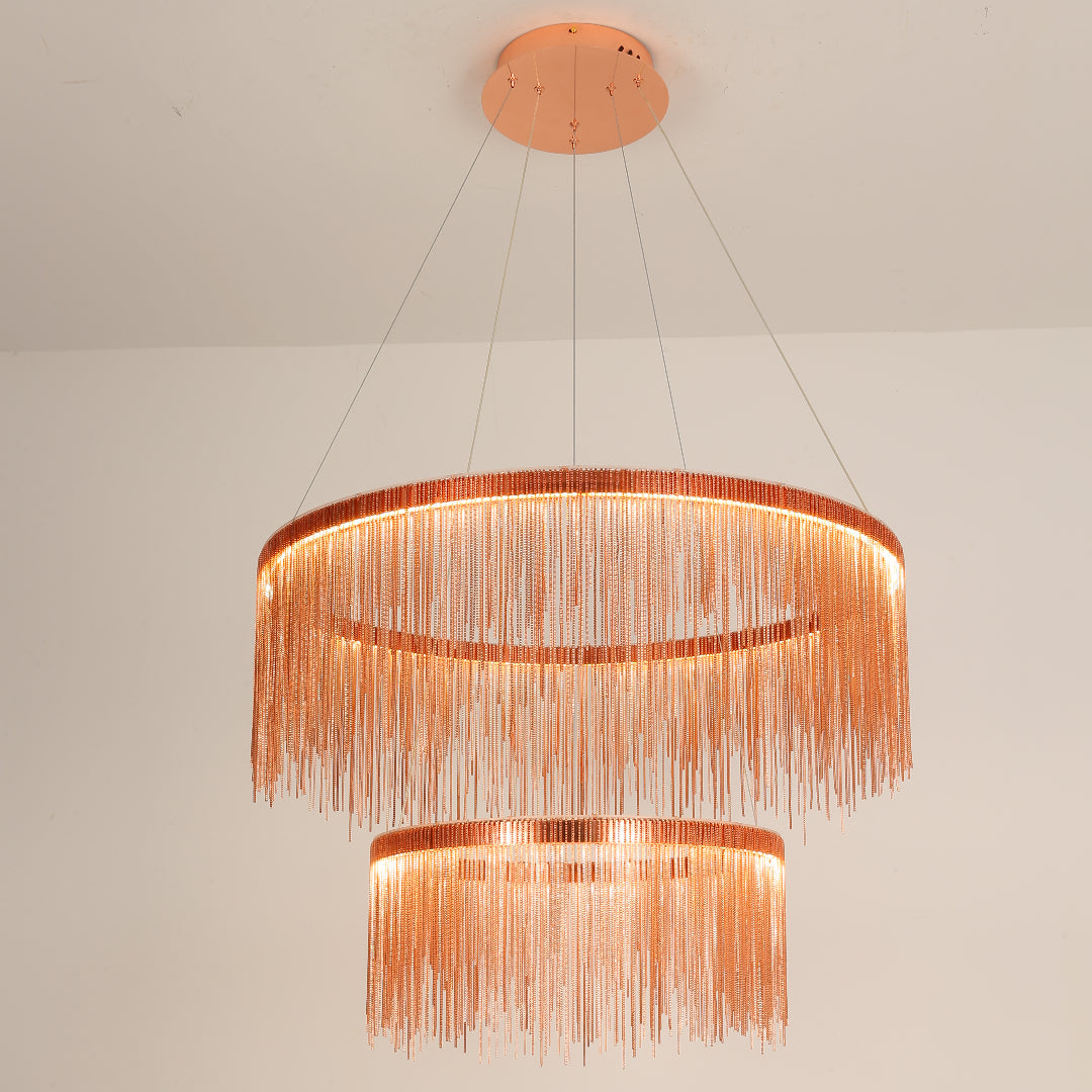 Kristy Nordisch Kronleuchter Silber/Rosegold Schlaf/Wohnzimmer-Letslighting
