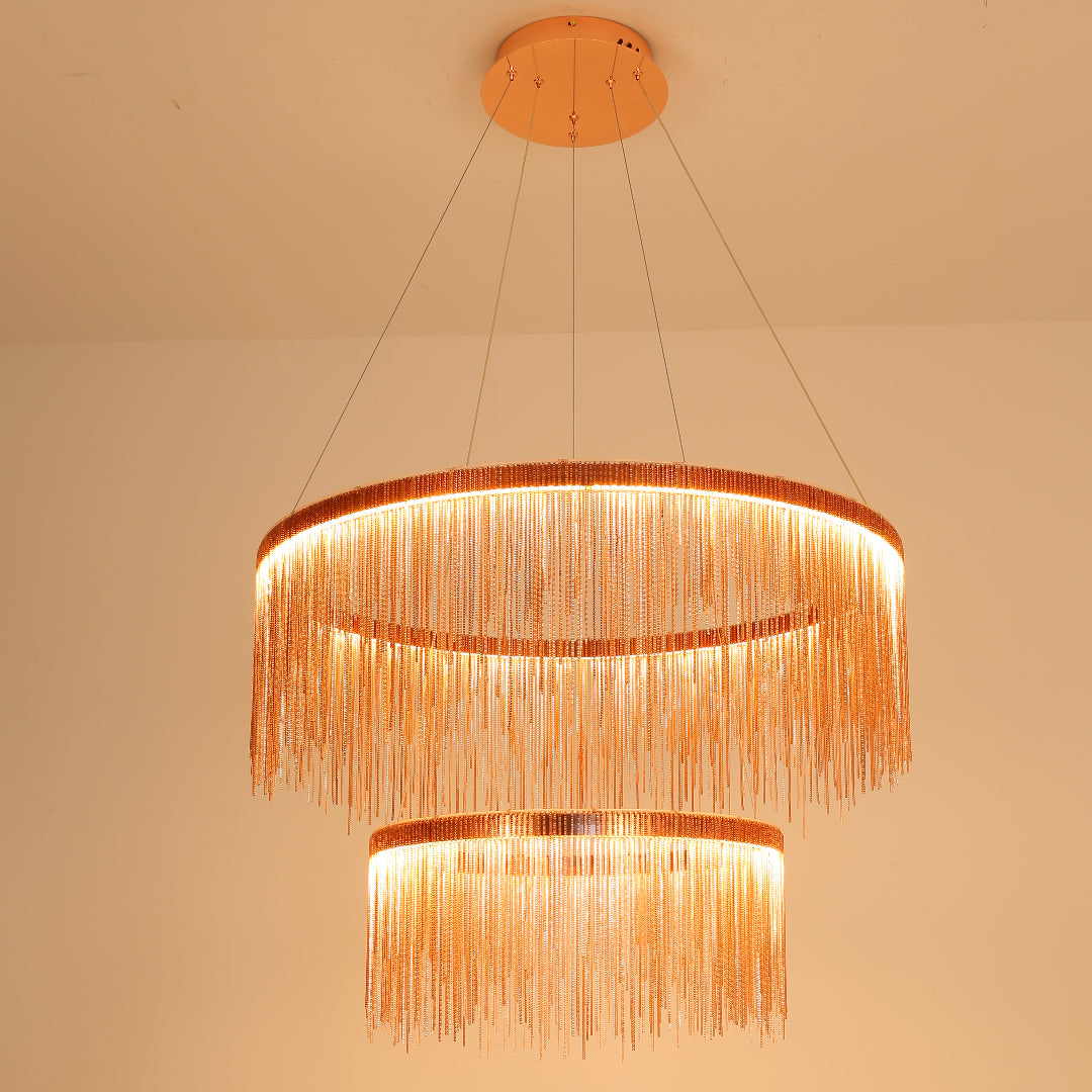 Kristy Nordisch Kronleuchter Silber/Rosegold Schlaf/Wohnzimmer-Letslighting