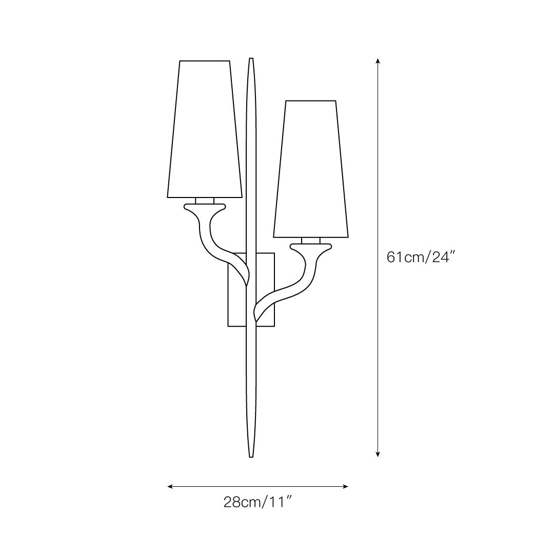 Velirara Industrielle Vintage Wandleuchte aus Messing mit Stoffbezug-Letslighting
