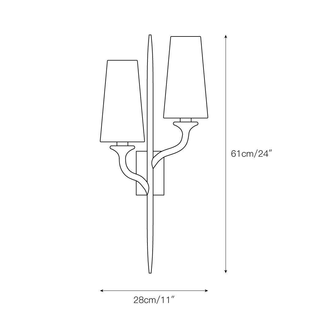 Velirara Industrielle Vintage Wandleuchte aus Messing mit Stoffbezug-Letslighting