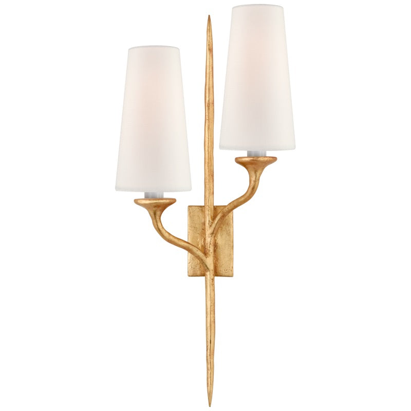 Velirara Industrielle Vintage Wandleuchte aus Messing mit Stoffbezug-Letslighting
