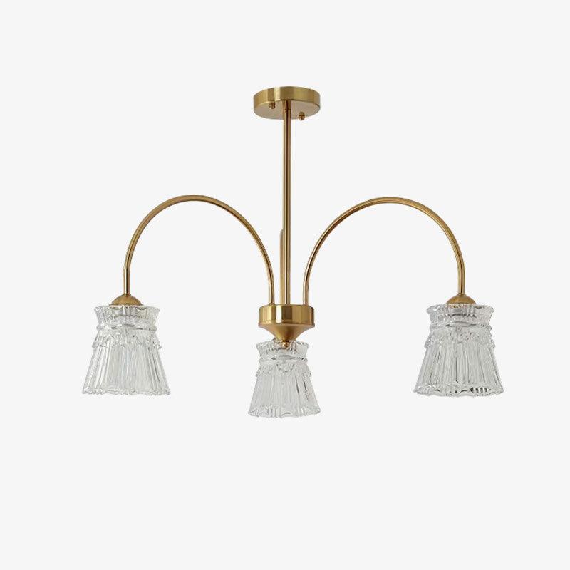 Lustra Kronleuchter Kristallglas Gold Midcentury-Letslighting
