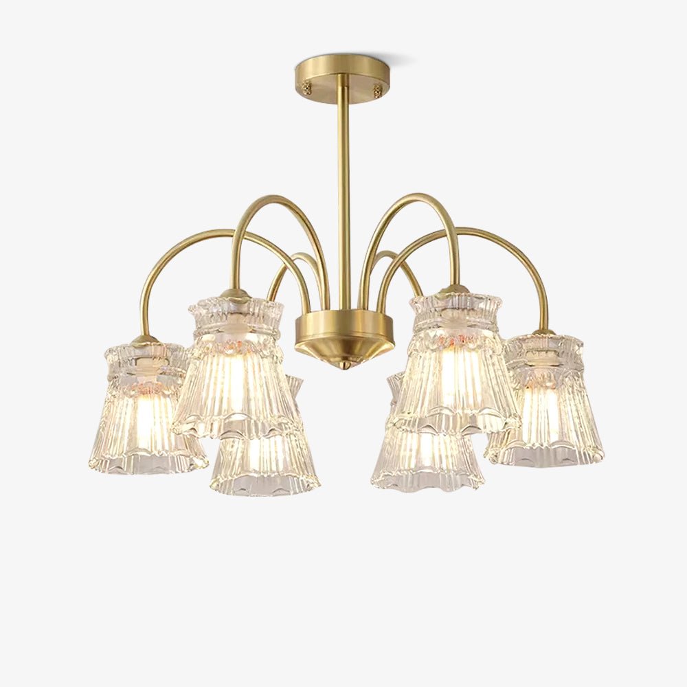 Lustra Kronleuchter Kristallglas Gold Midcentury-Letslighting