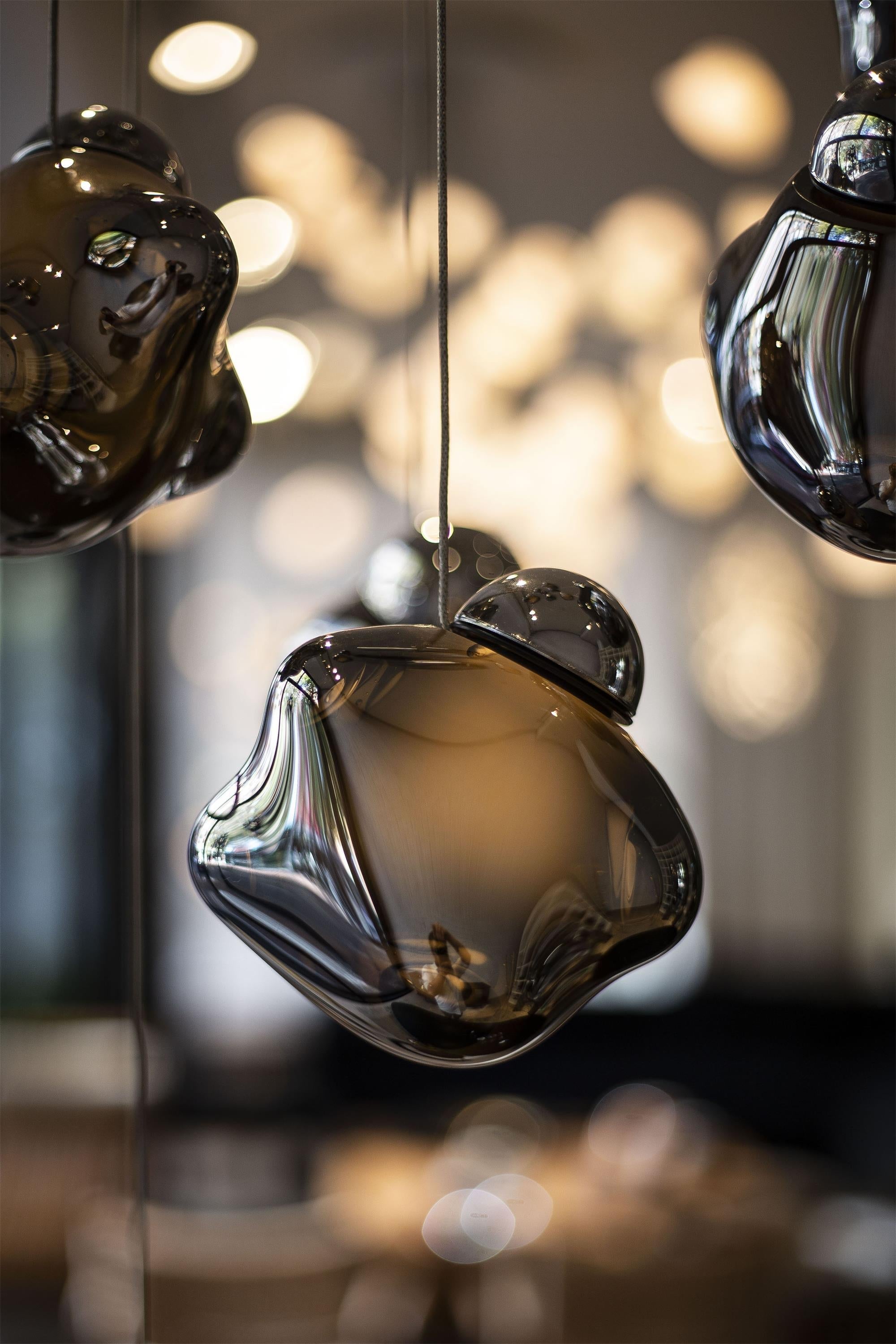 Vasilen Ice Pier Schwarz Glas Pendelleuchte-Letslighting