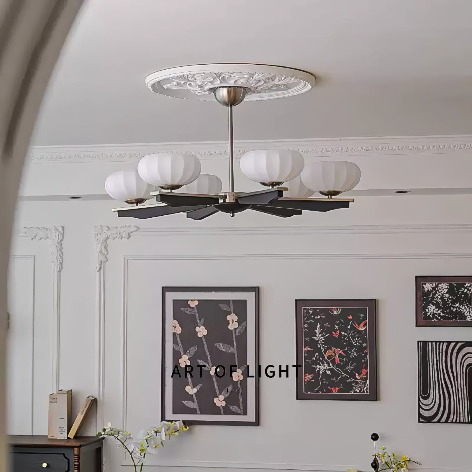 Uzoror Traditioneller Eleganter Kronleuchter aus Vintage-Holz-Letslighting