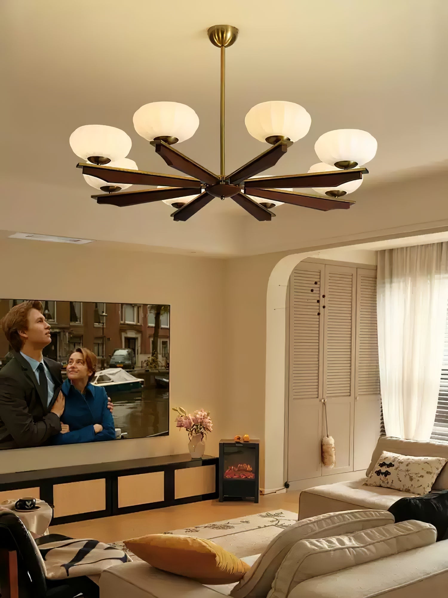 Uzoror Traditioneller Eleganter Kronleuchter aus Vintage-Holz-Letslighting