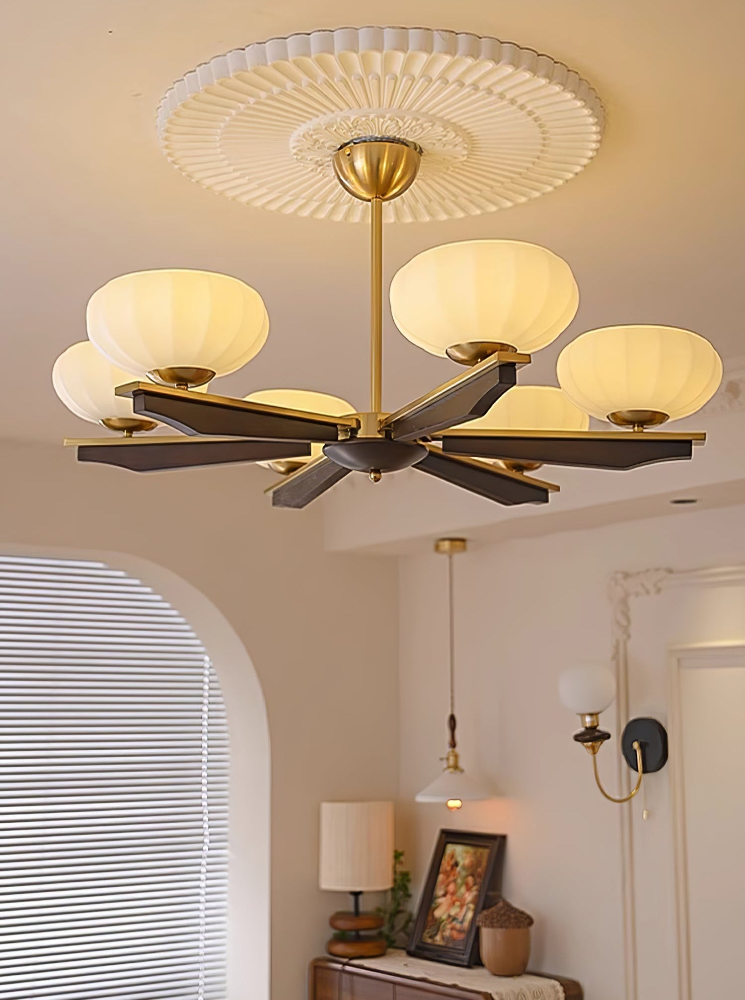 Uzoror Traditioneller Eleganter Kronleuchter aus Vintage-Holz-Letslighting