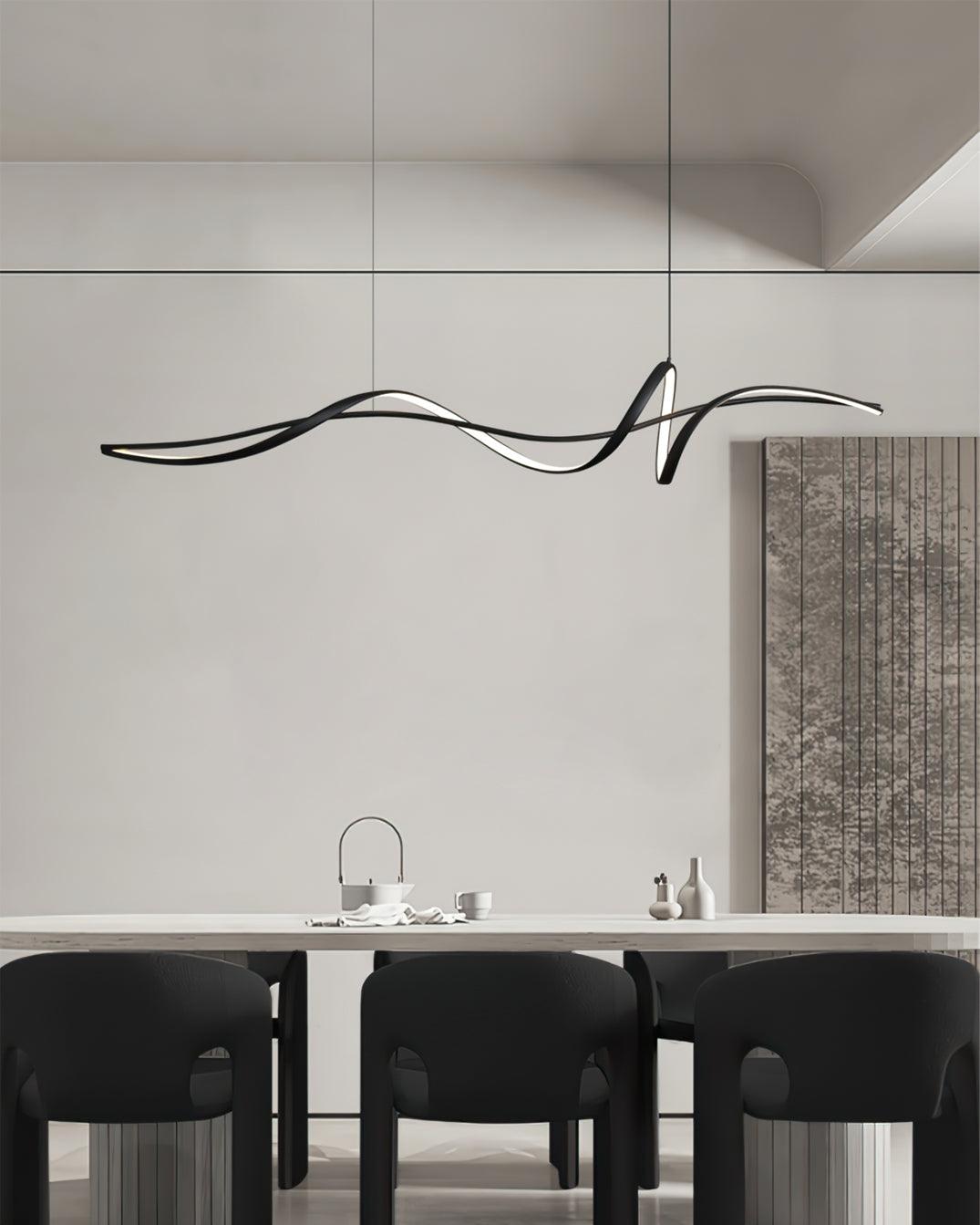 Aveline Moderne Schwarze LED Wellen-Pendelleuchte-Letslighting