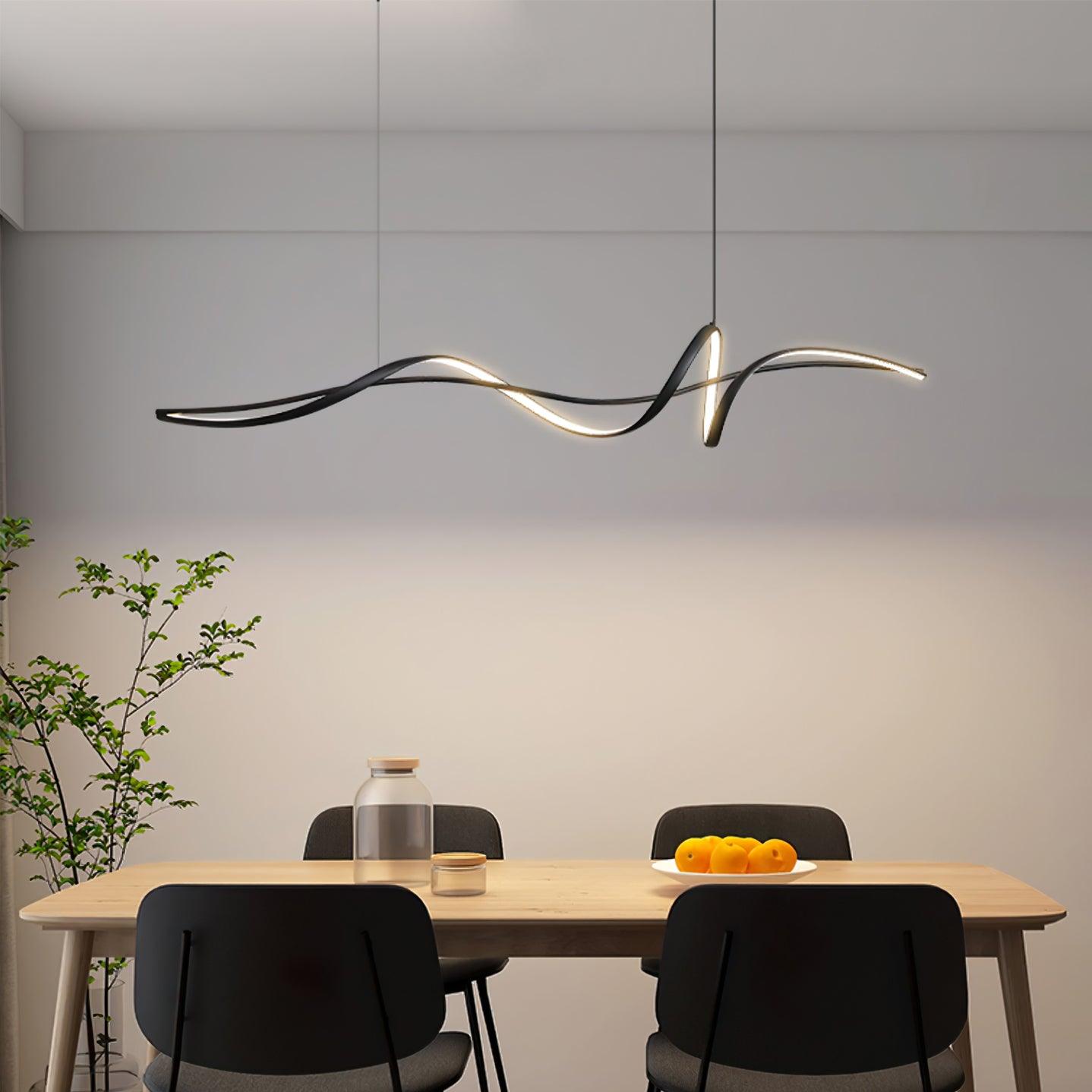 Aveline Moderne Schwarze LED Wellen-Pendelleuchte-Letslighting