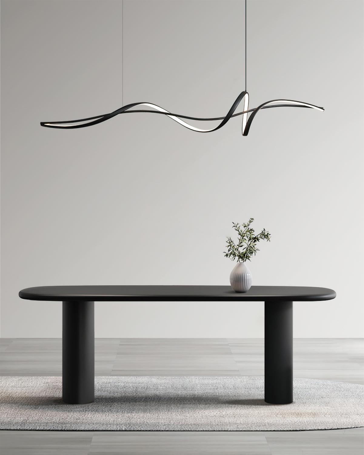Aveline Moderne Schwarze LED Wellen-Pendelleuchte-Letslighting