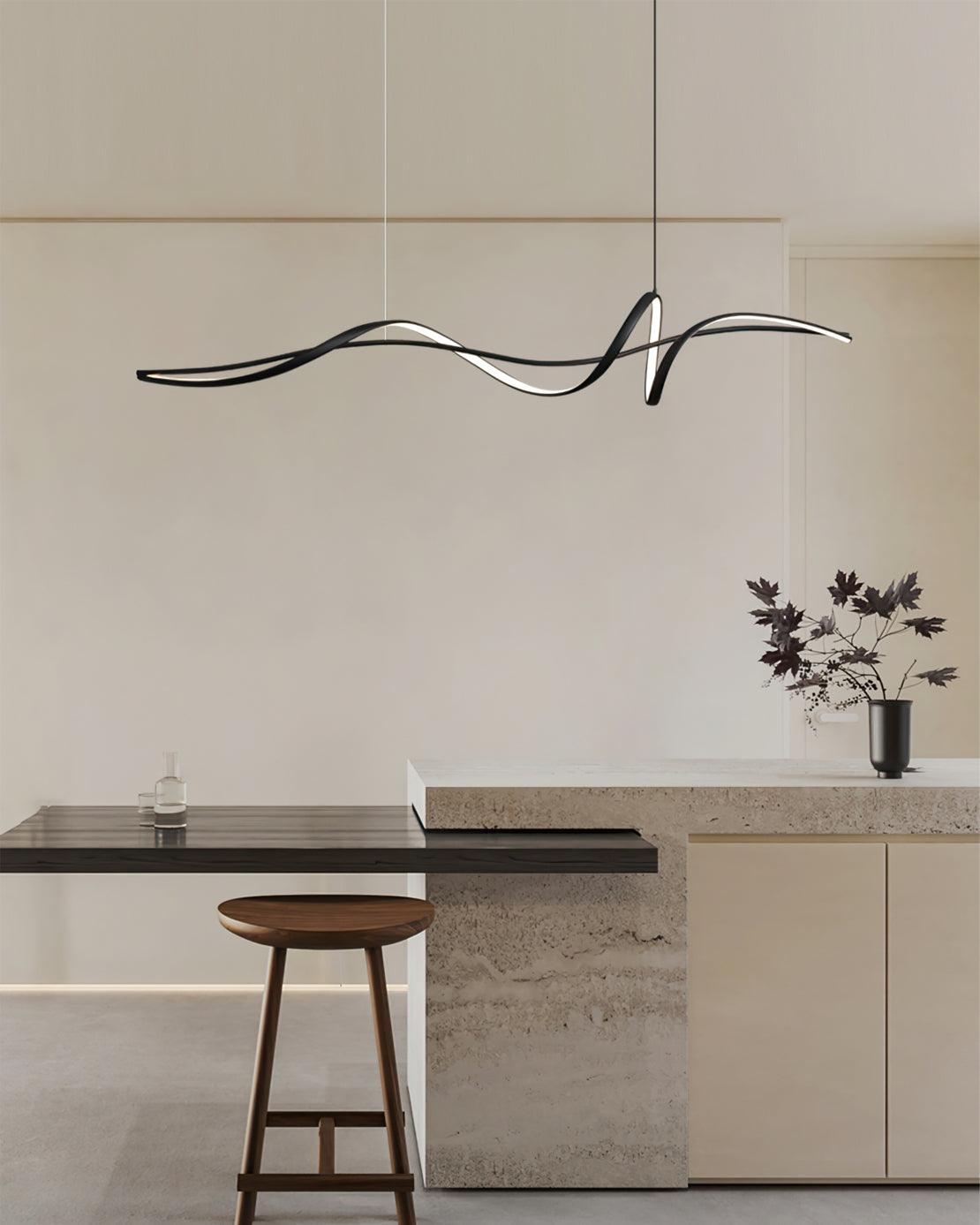 Aveline Moderne Schwarze LED Wellen-Pendelleuchte-Letslighting