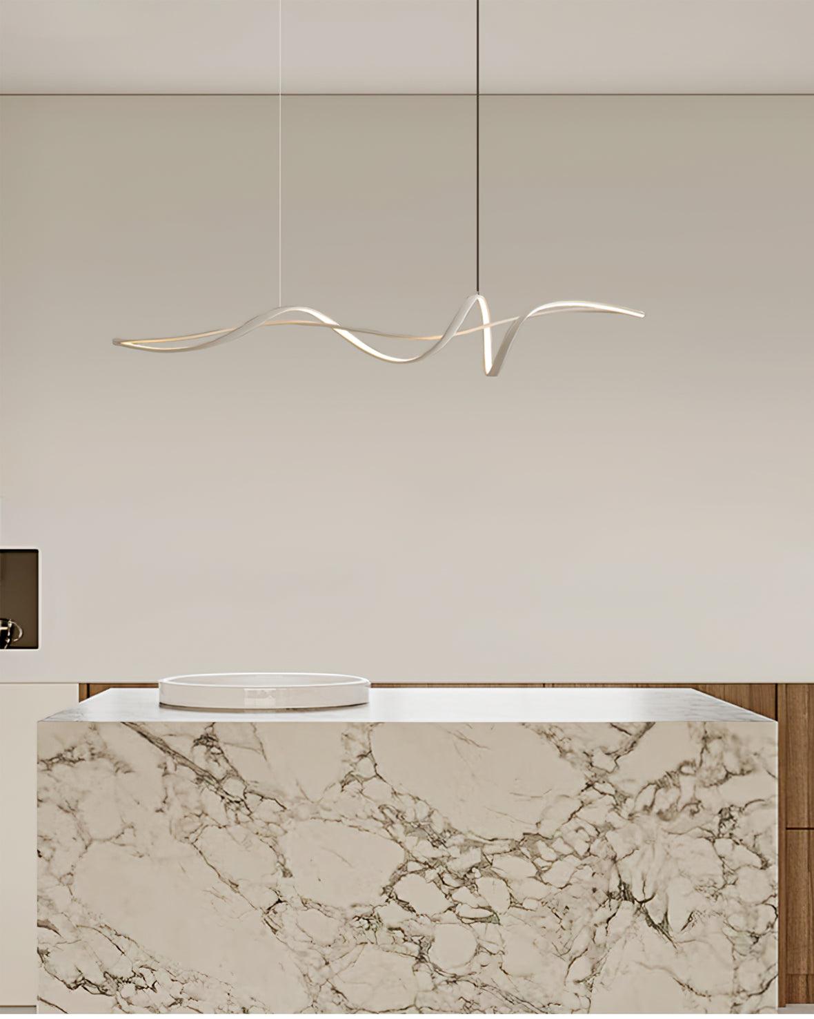 Aveline Moderne Schwarze LED Wellen-Pendelleuchte-Letslighting