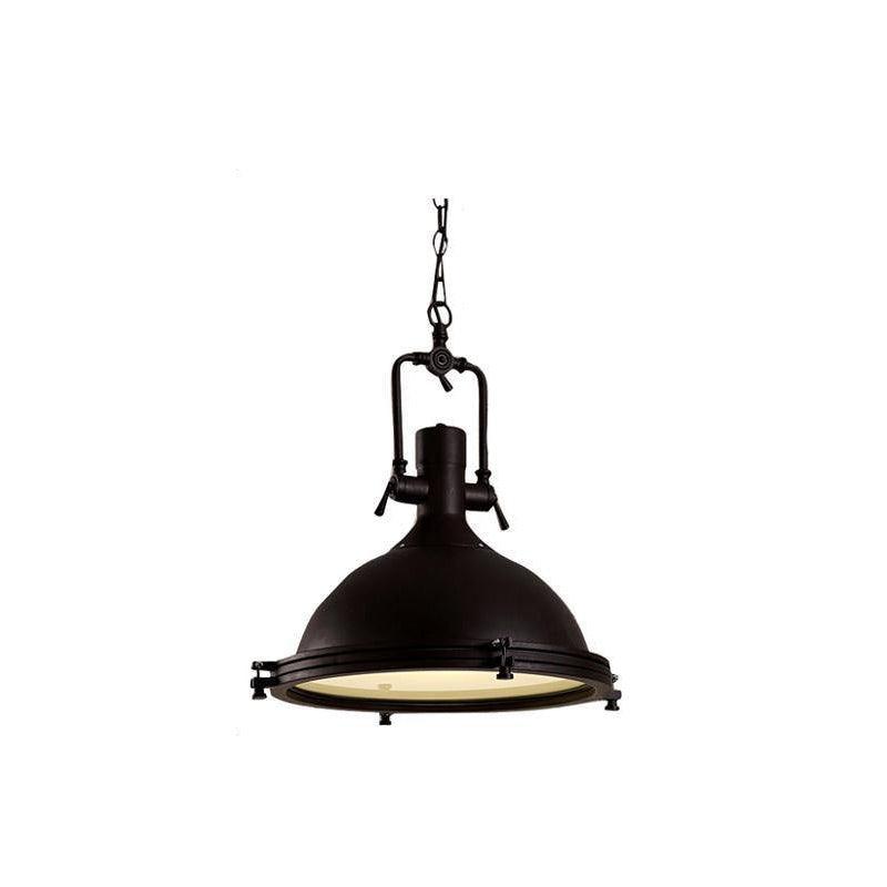 Solara Pendant Lamp Brass Ribbed Dome Industrial - Letslighting