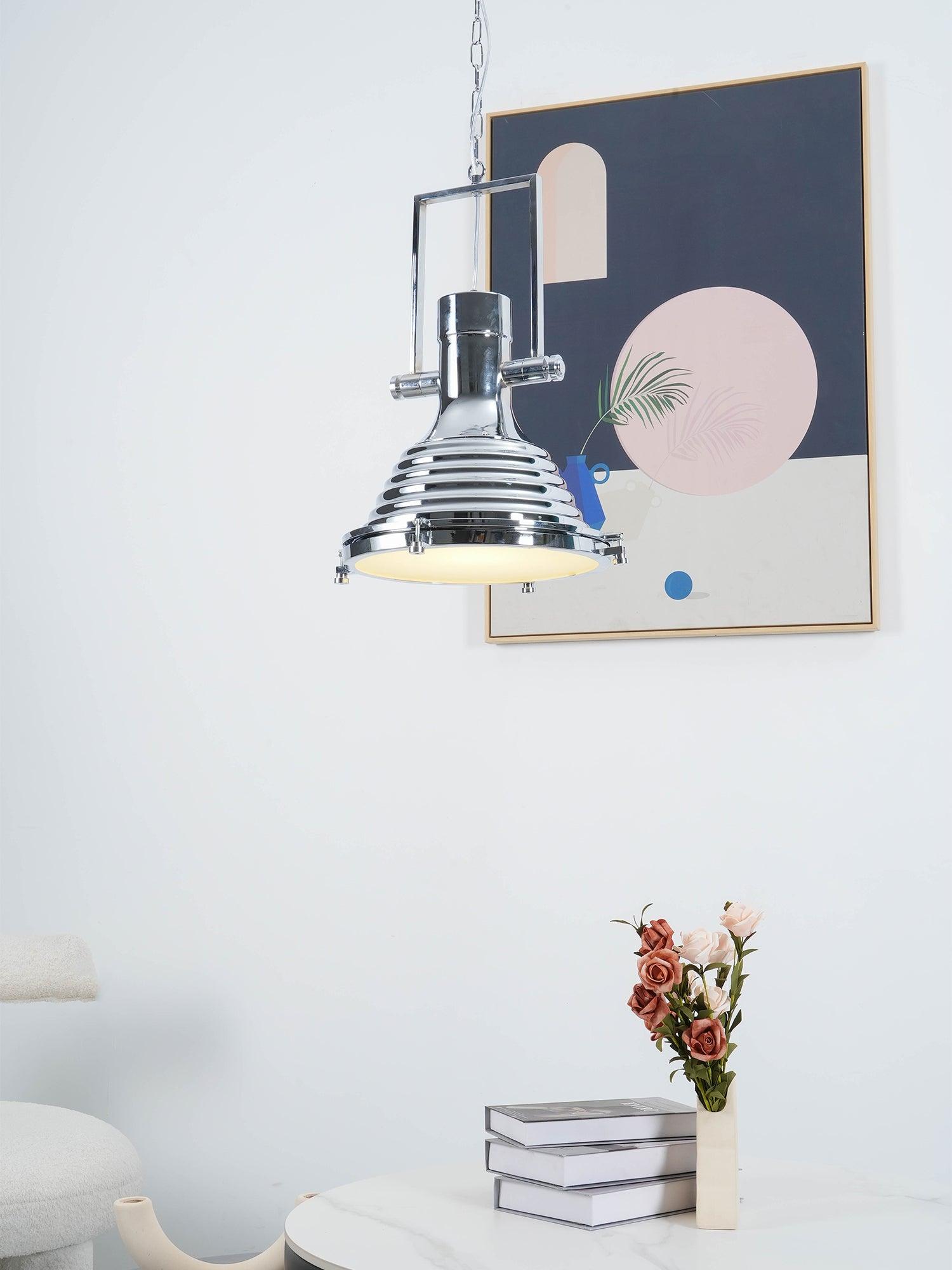 Solara Pendant Lamp Brass Ribbed Dome Industrial - Letslighting