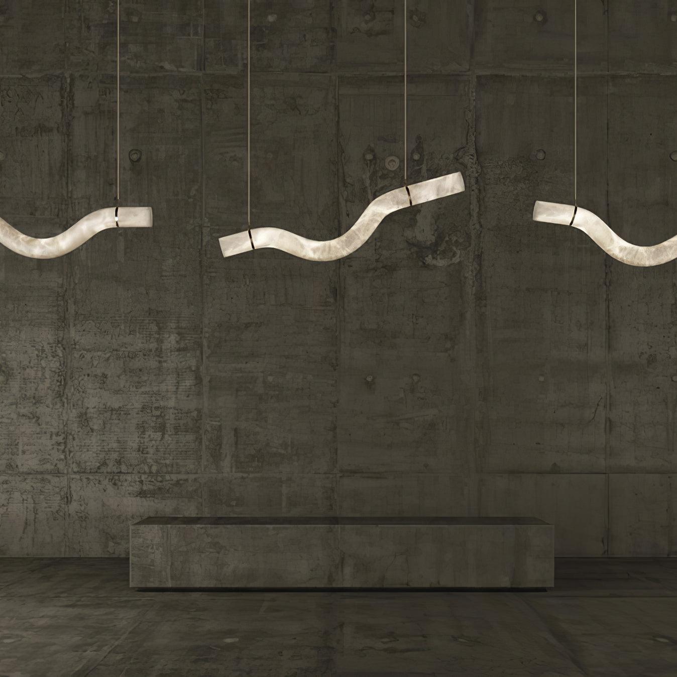 Utalyra Curved Alabaster Pendant Light - Neutralighting