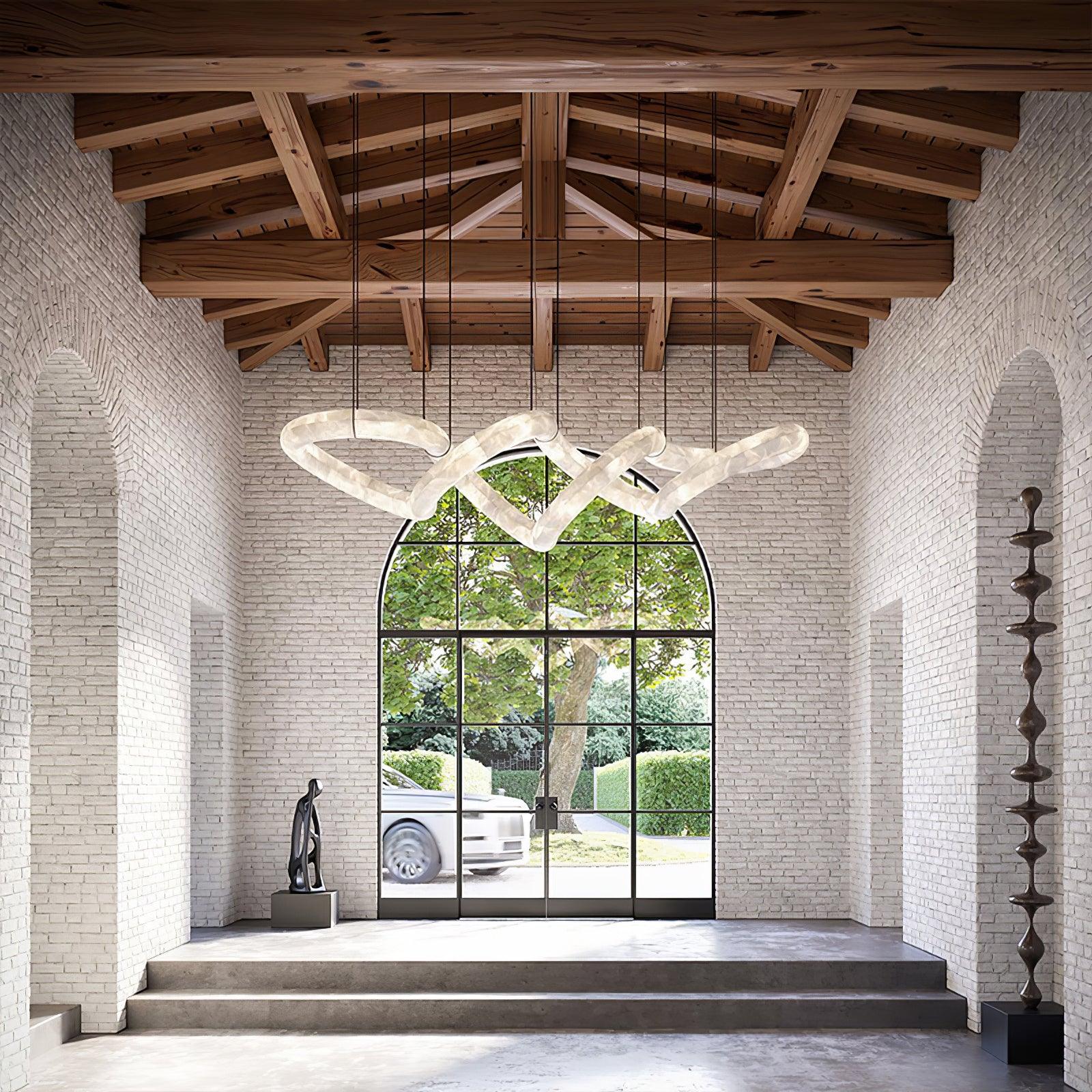 Utalyra Curved Alabaster Pendant Light - Neutralighting