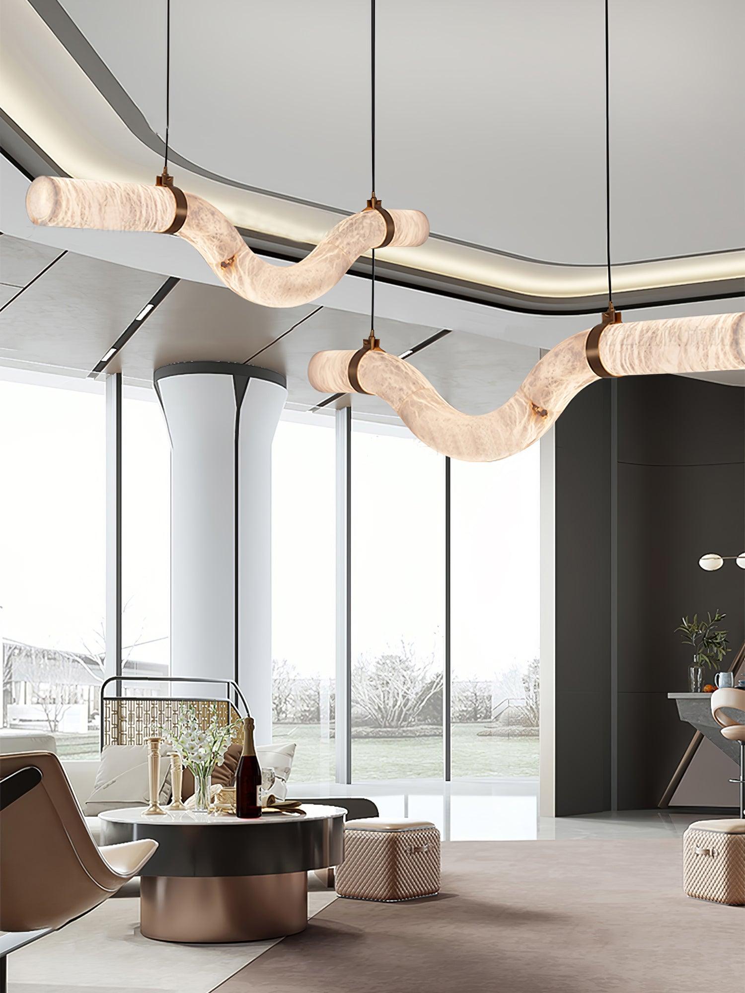Utalyra Curved Alabaster Pendant Light - Neutralighting