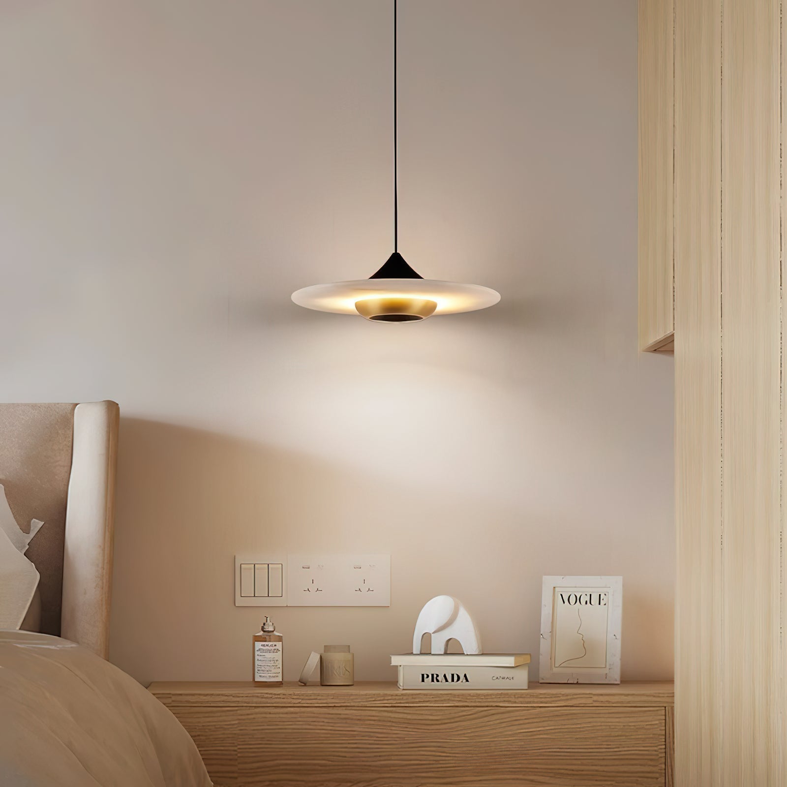 Cimirora Modern Minimalist LED Alabaster Pendant Light - Letslighting