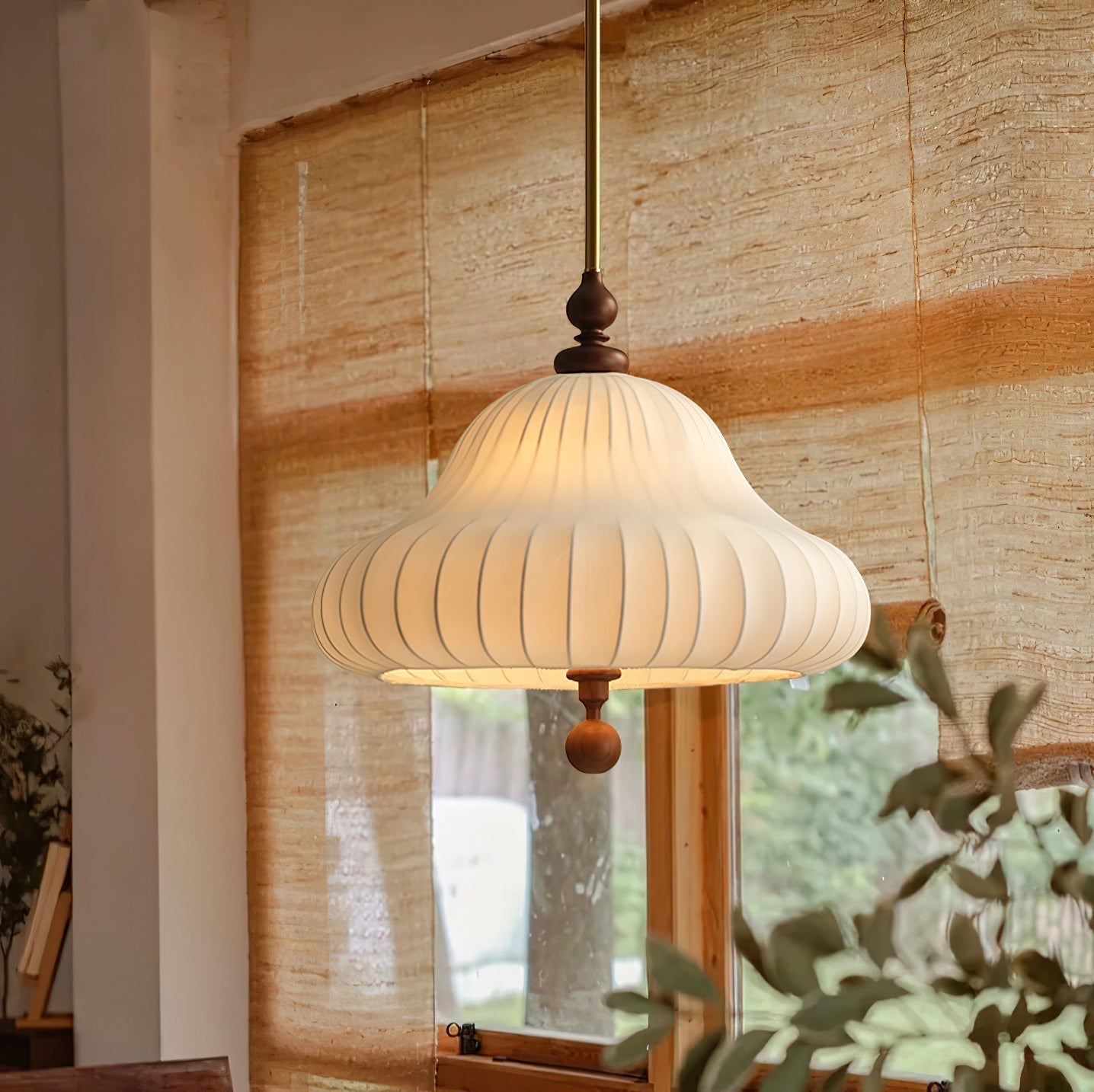 Solara Pendelleuchte Blütenform Messing-Letslighting
