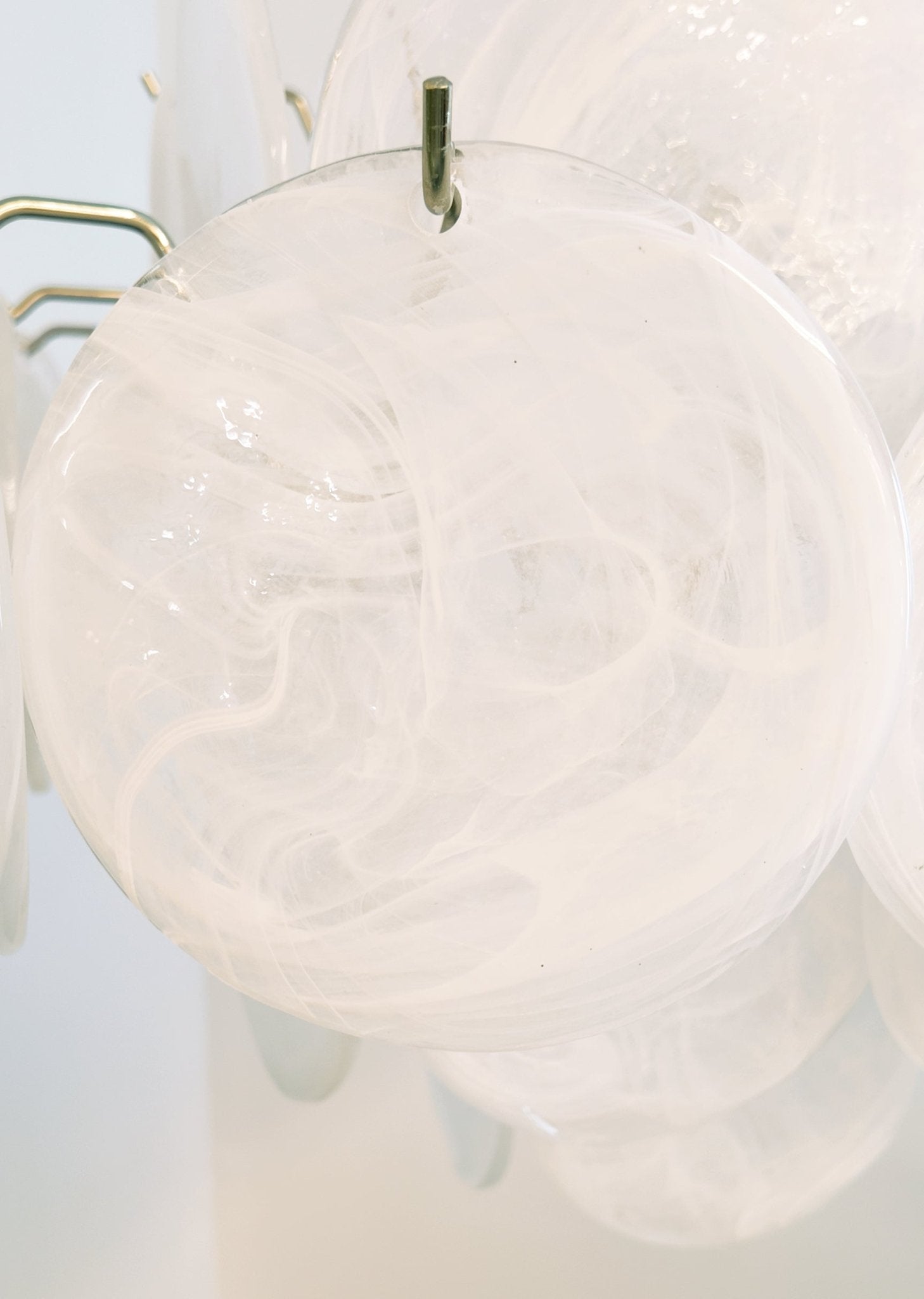 Aurora Chandelier White Murano Glass Disc Cluster - Neutralighting