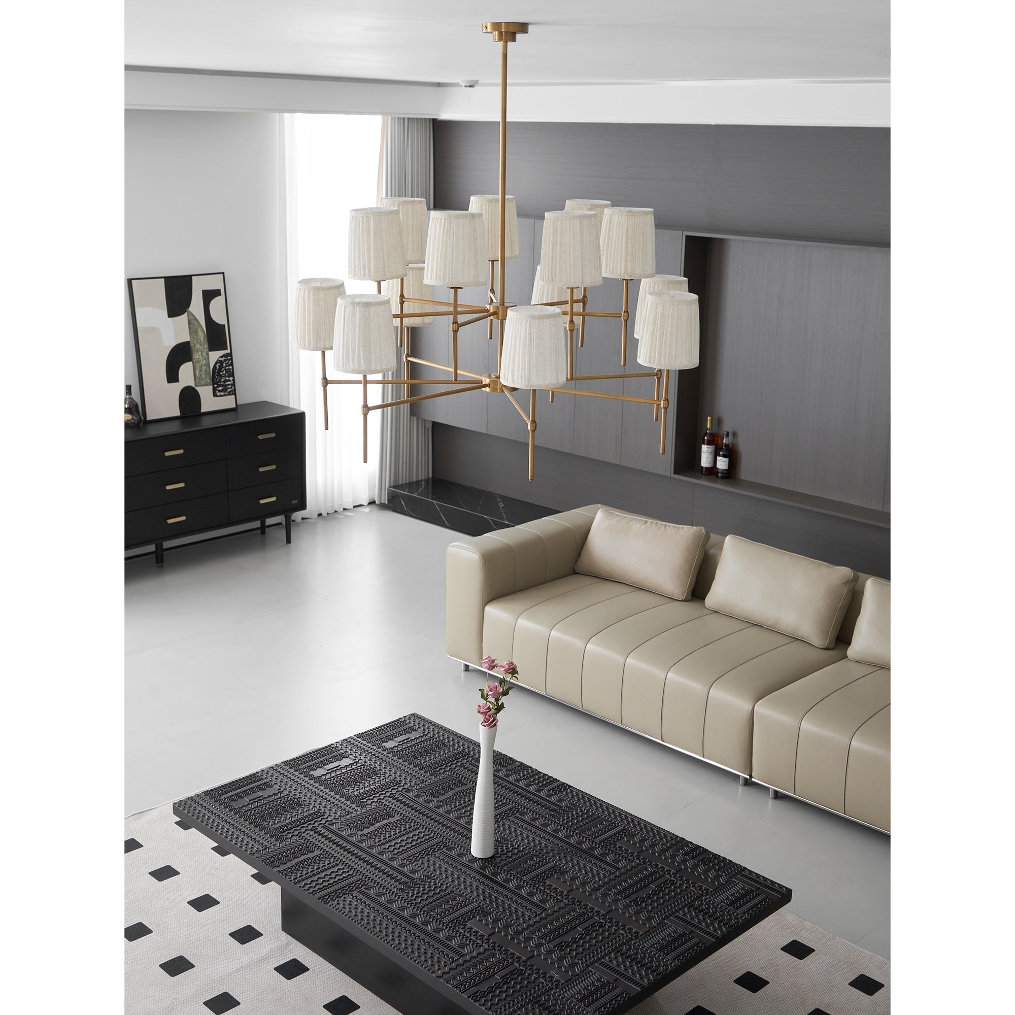 Erthaos Elegance Stoff-Kronleuchter-Letslighting