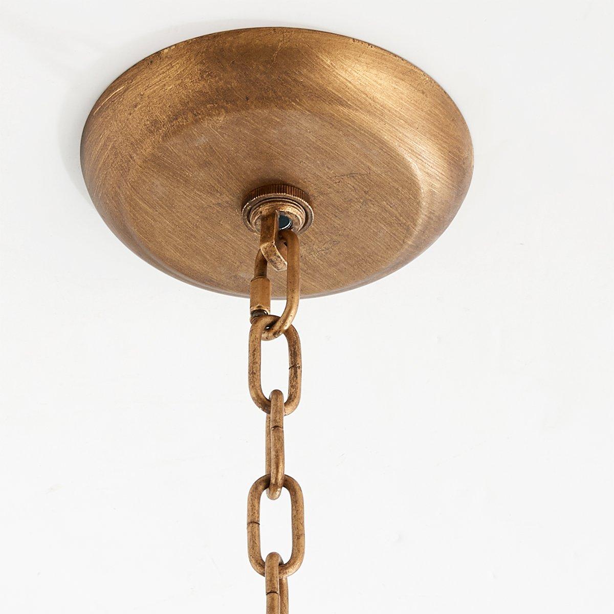 Ivloria Industrieller Vintage Kronleuchter aus Messing mit Stoffbezug-Letslighting