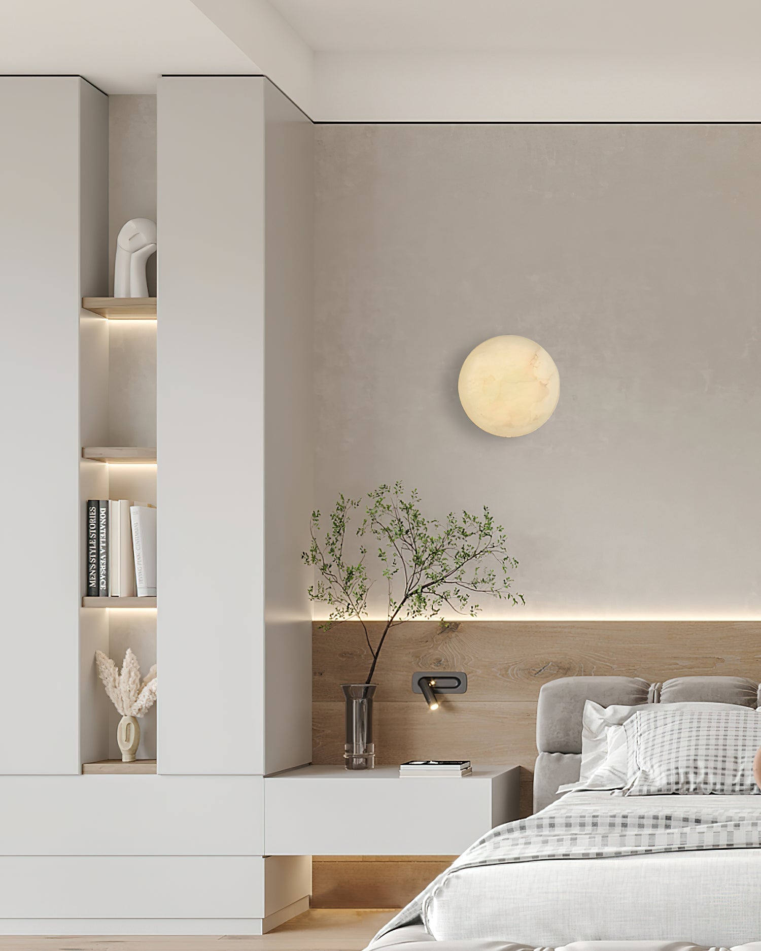 Ilvinan Modern Minimalist Single Alabaster Wall Lamp - Letslighting
