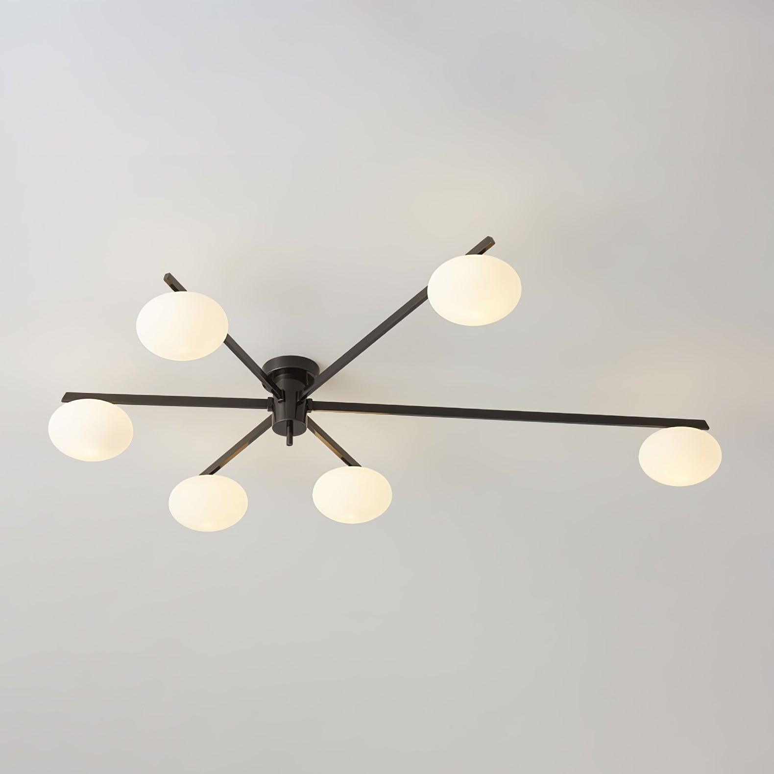 Lustra Deckenleuchte Schwarz Weiß Glas-Letslighting
