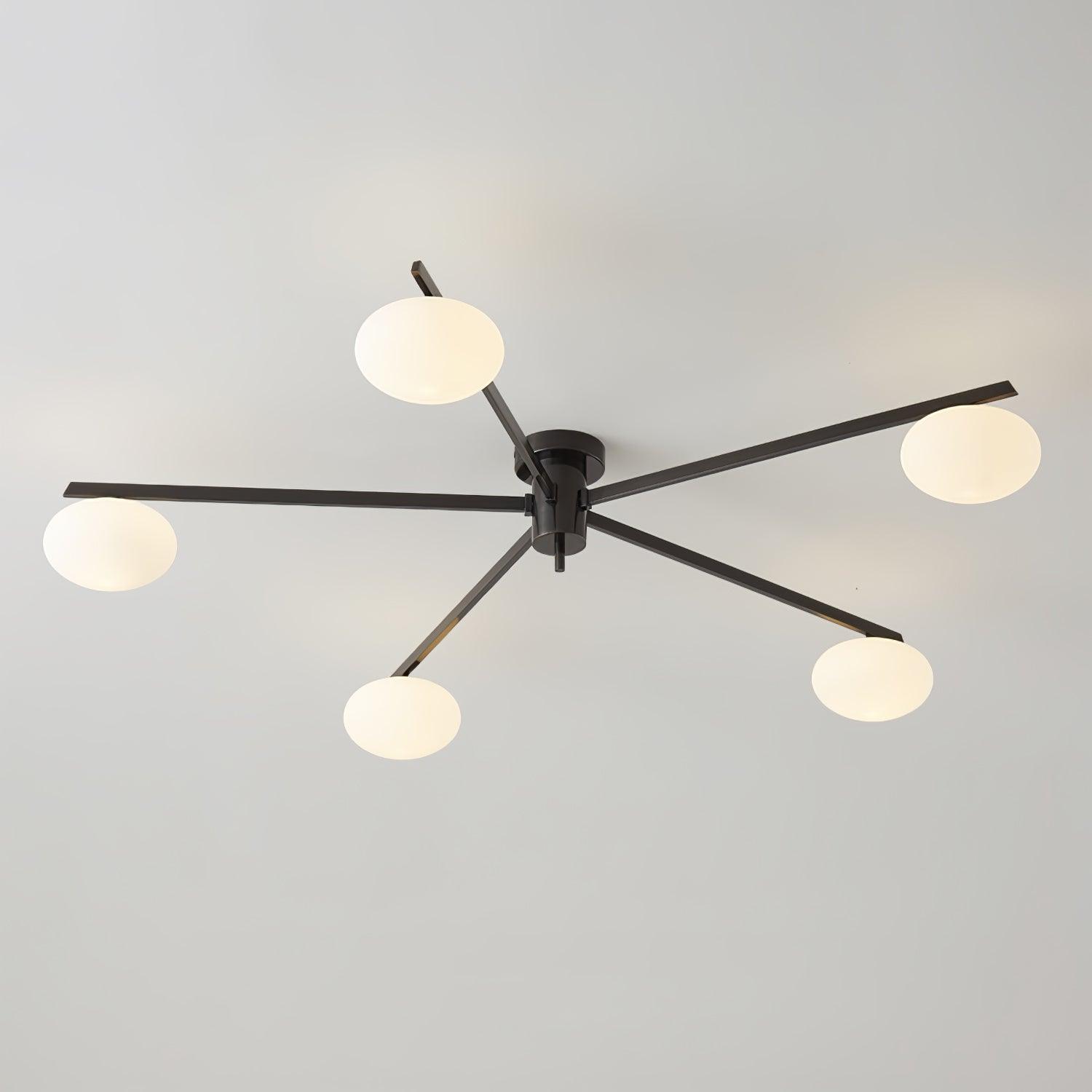 Lustra Deckenleuchte Schwarz Weiß Glas-Letslighting