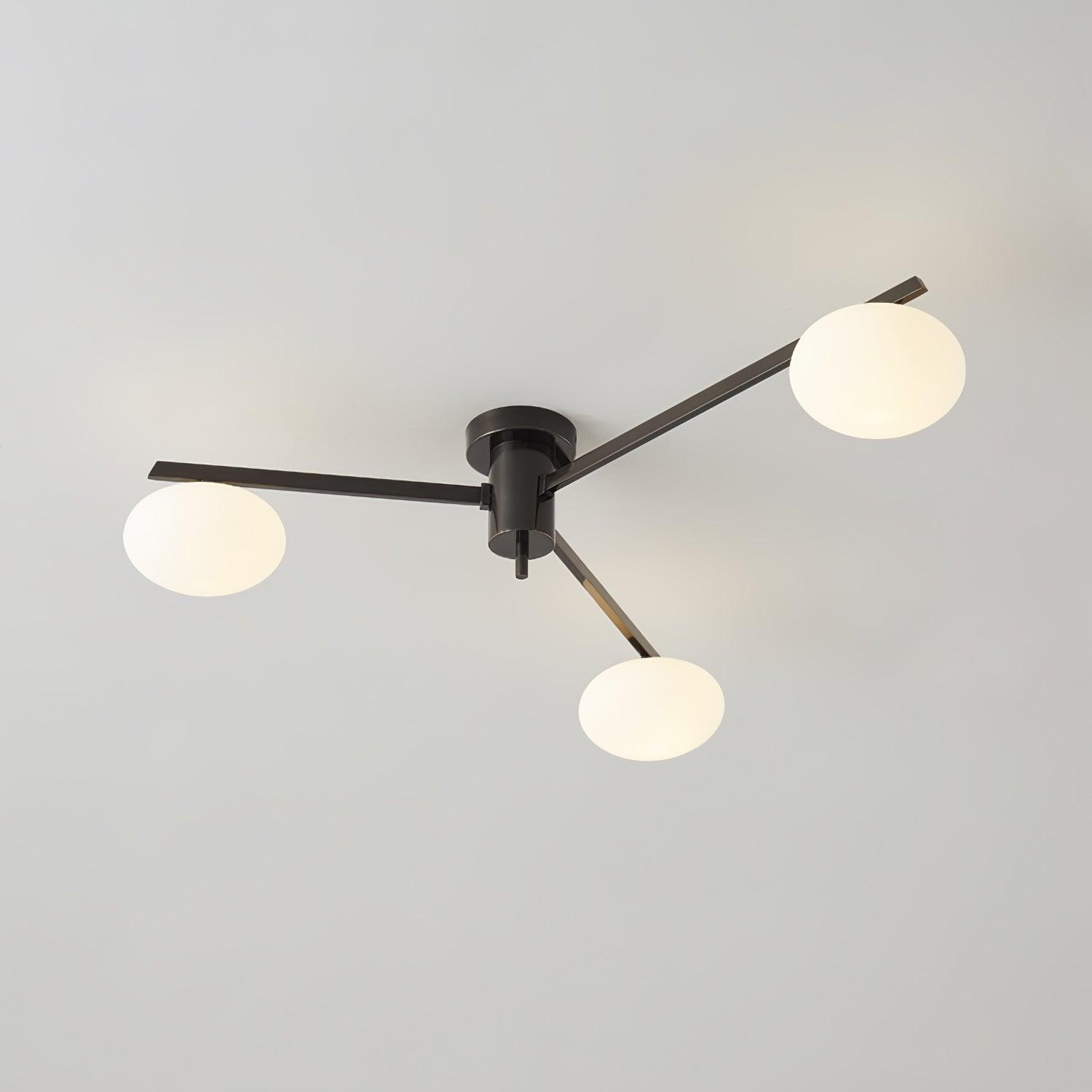 Lustra Deckenleuchte Schwarz Weiß Glas-Letslighting