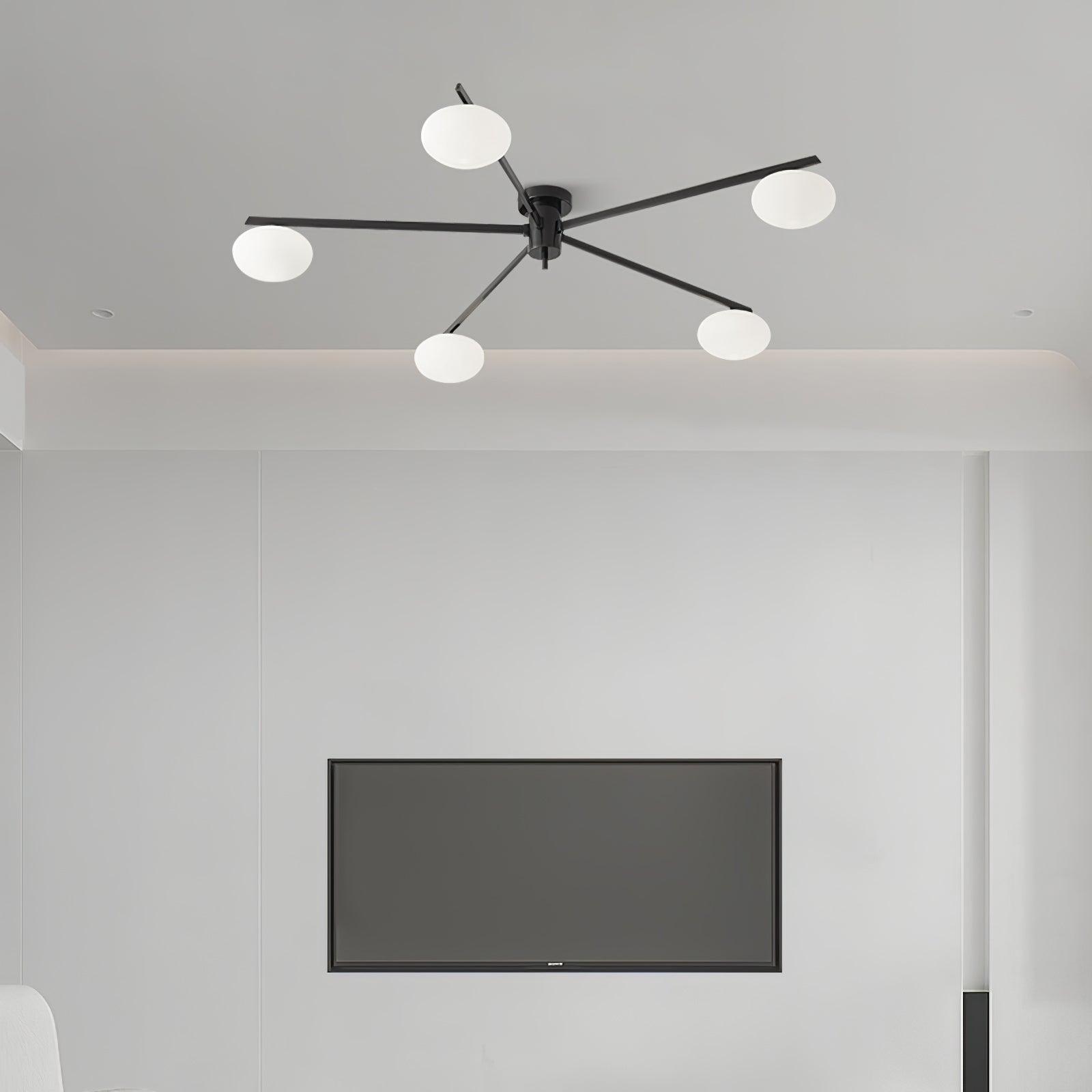Lustra Deckenleuchte Schwarz Weiß Glas-Letslighting