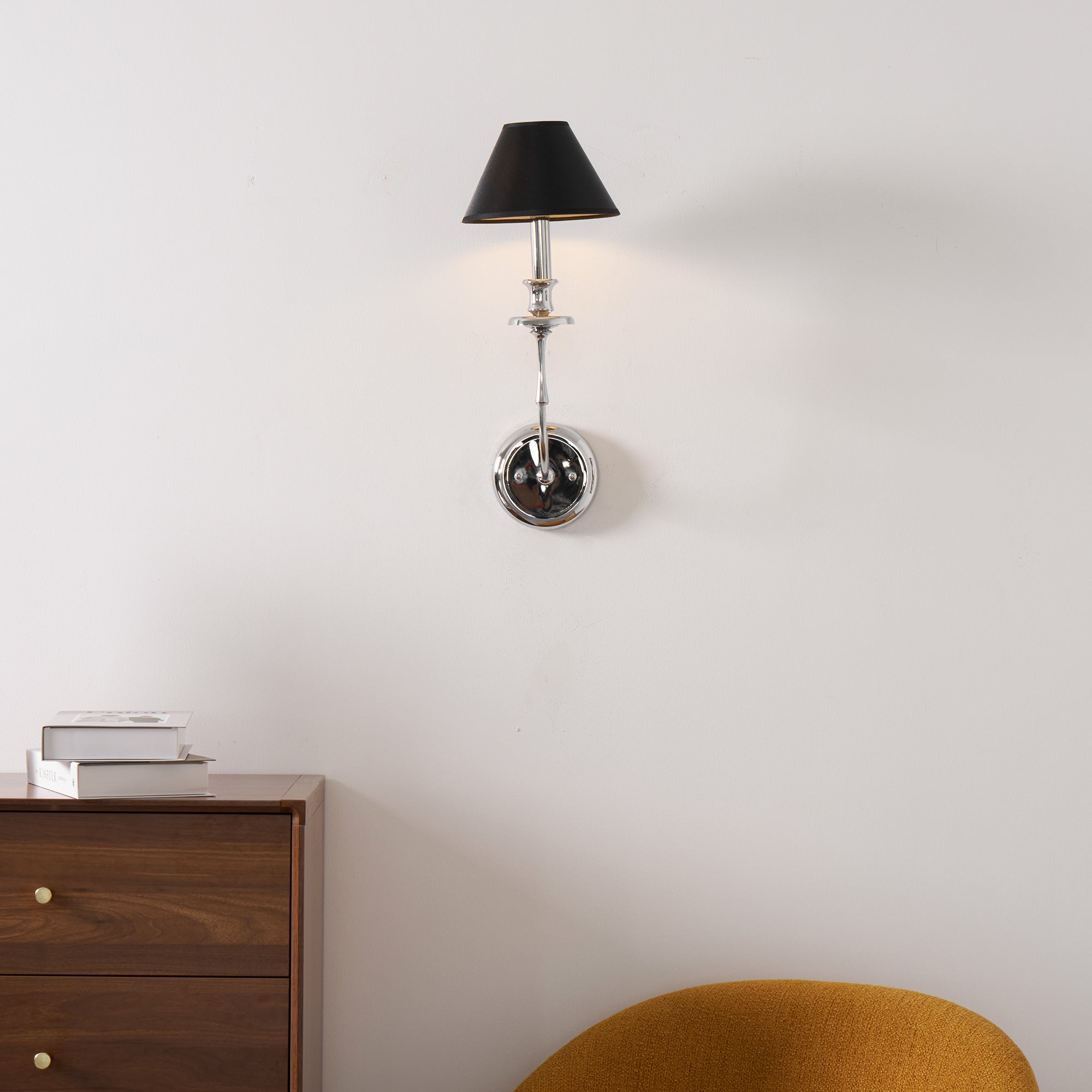 Vedoror Industrielle Vintage Wandleuchte aus Messing mit Stoffbezug-Letslighting