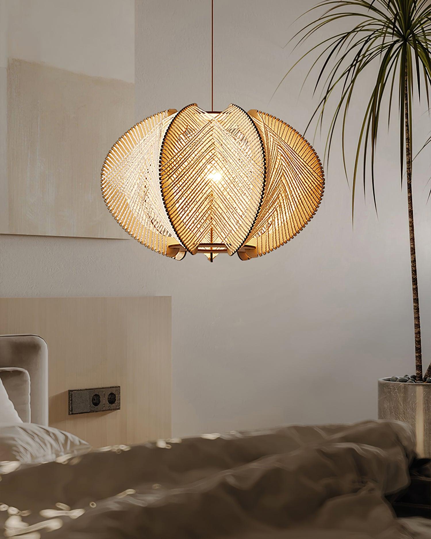 Calyraice Holz & Hanfseil Hängeleuchte-Letslighting