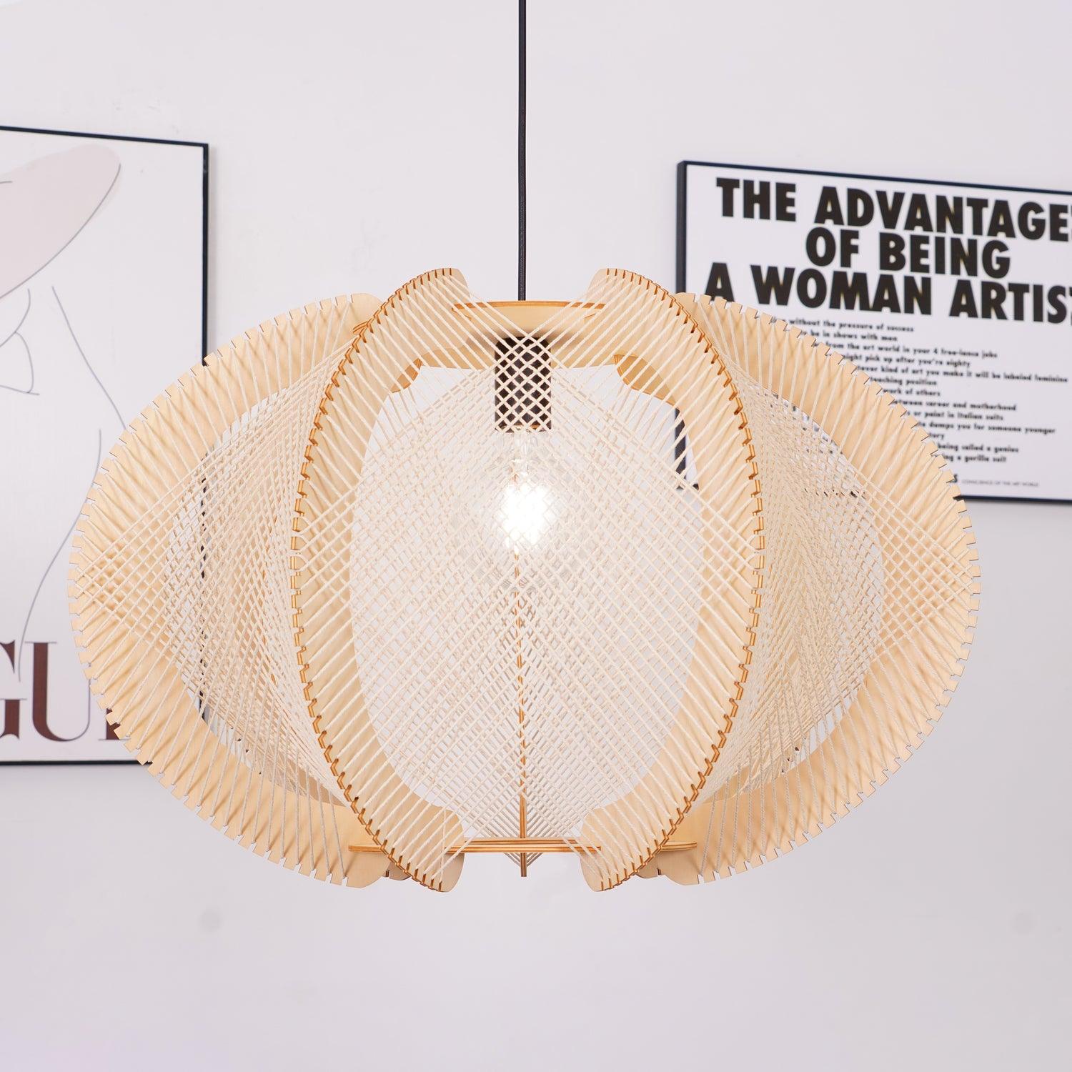 Calyraice Holz & Hanfseil Hängeleuchte-Letslighting