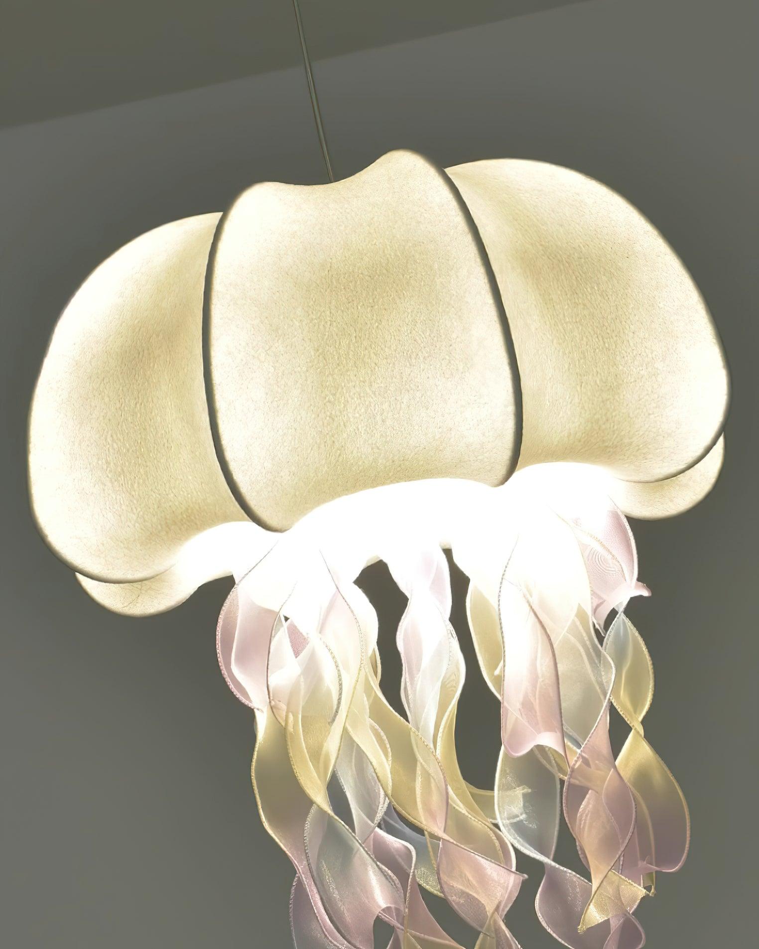 Jellyfish Pendant Light with Iridescent Ribbons - Letslighting
