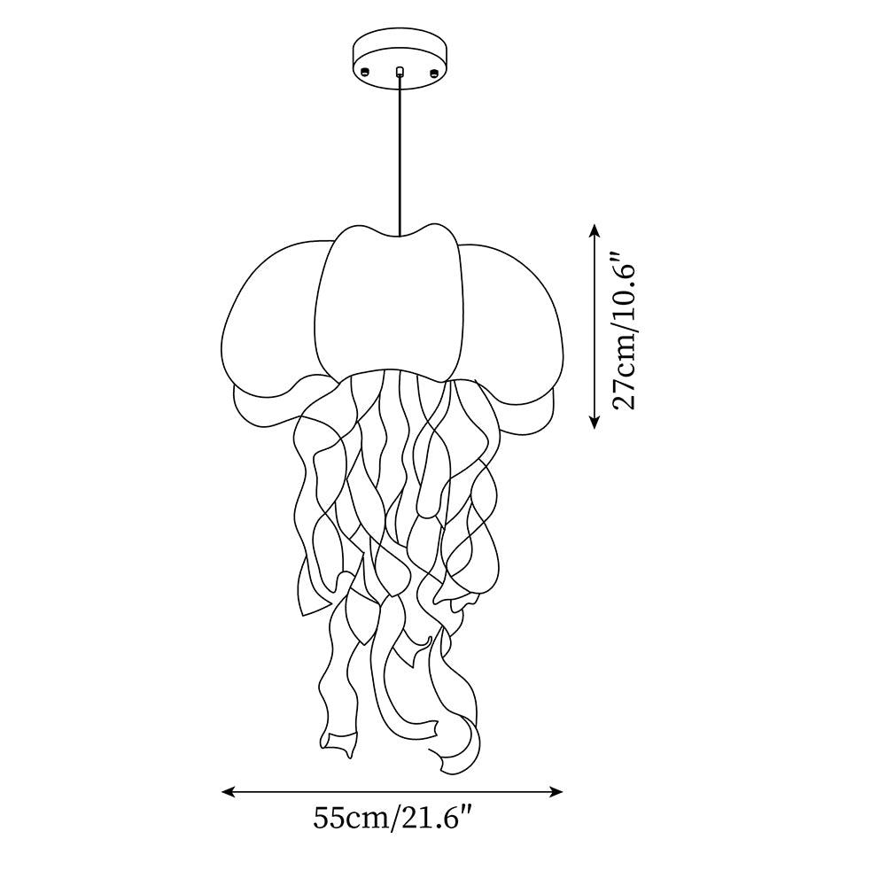 Jellyfish Pendant Light with Iridescent Ribbons - Letslighting